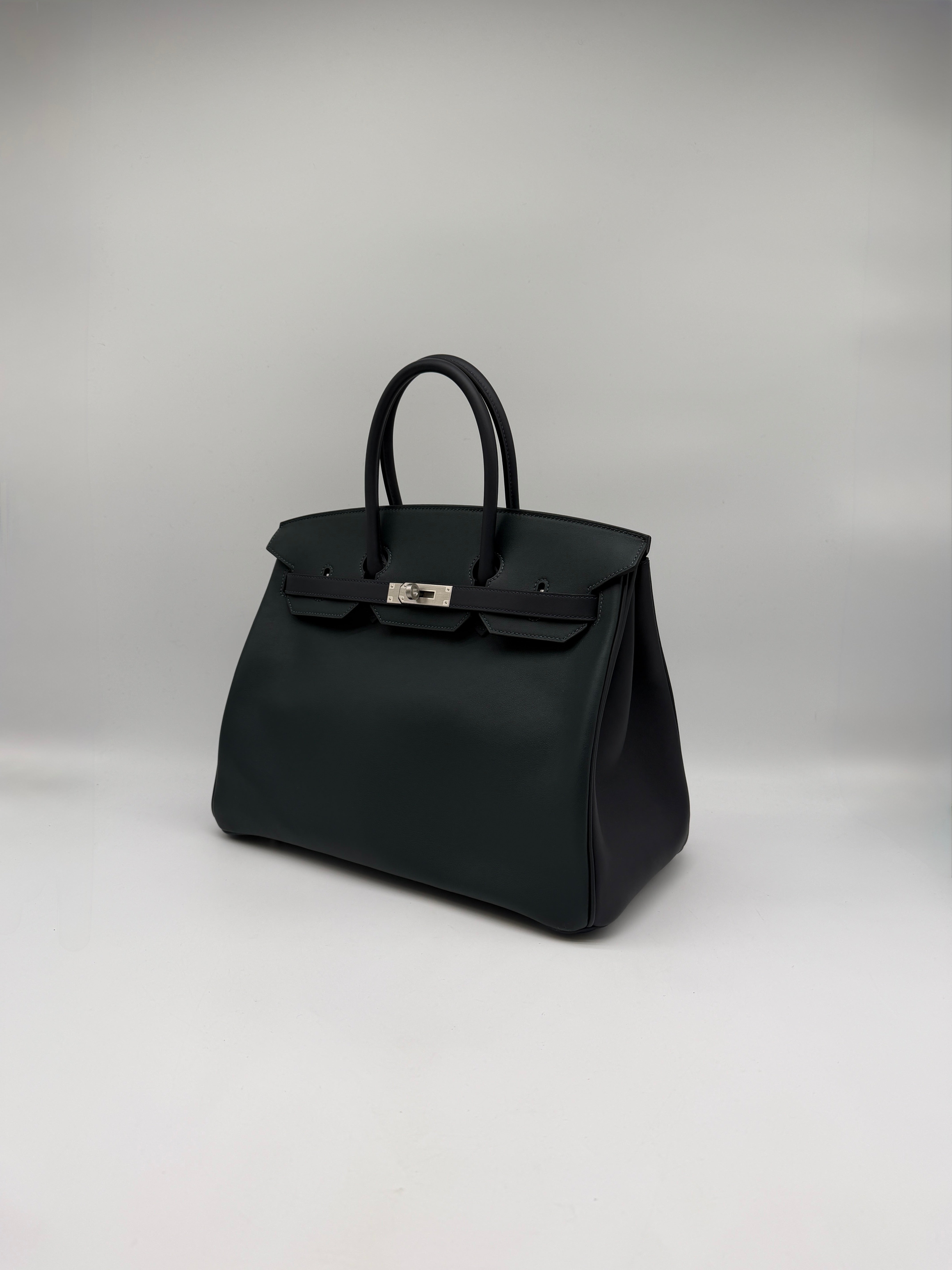 Hermès Birkin 35 HHS Vert Foncé - Noir Swift  Palladium Hardware