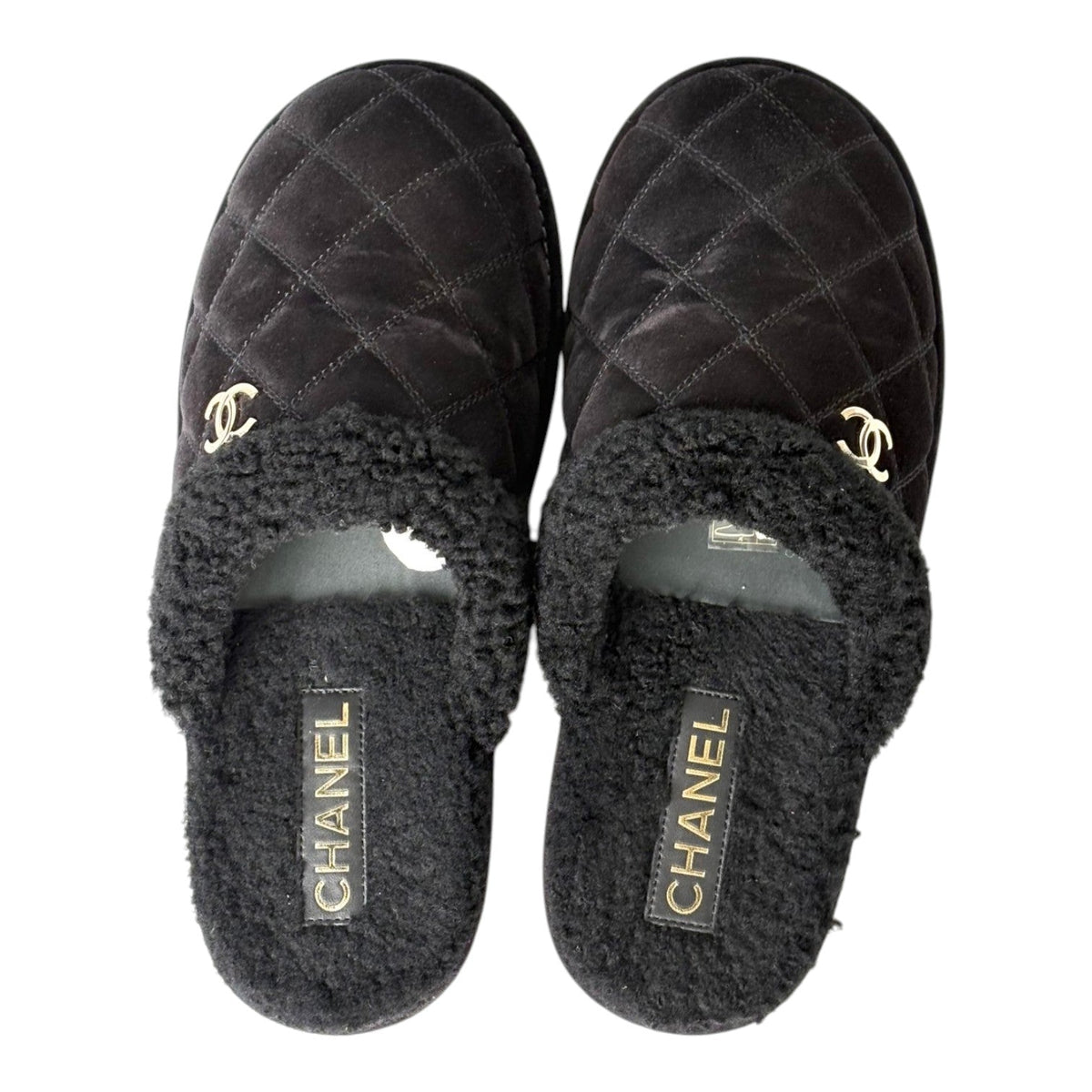 Chanel Black Slides - size 39C