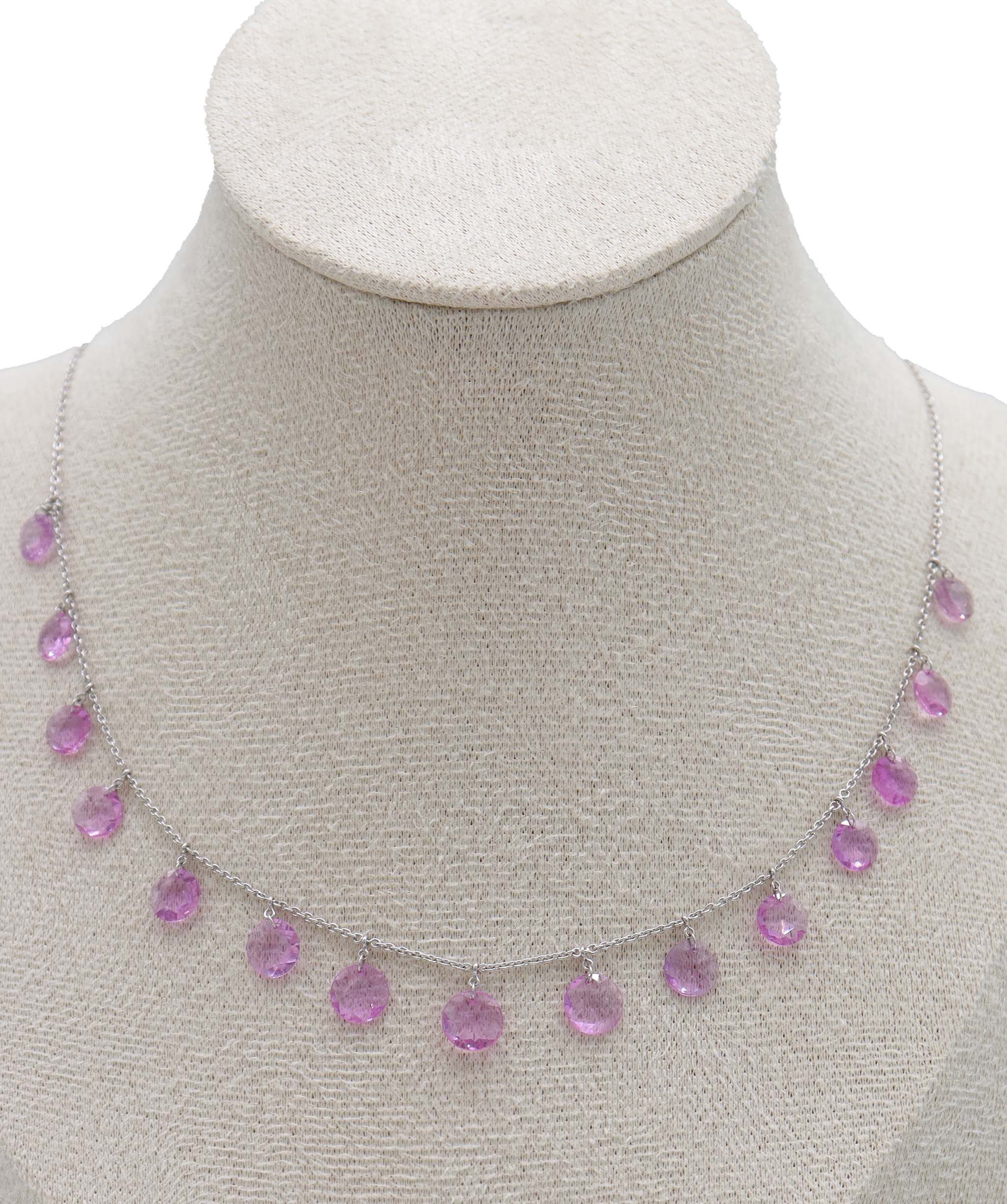 8.28CT PINK SAPPHIRE ROSECUT (H) NECKLACE C10869