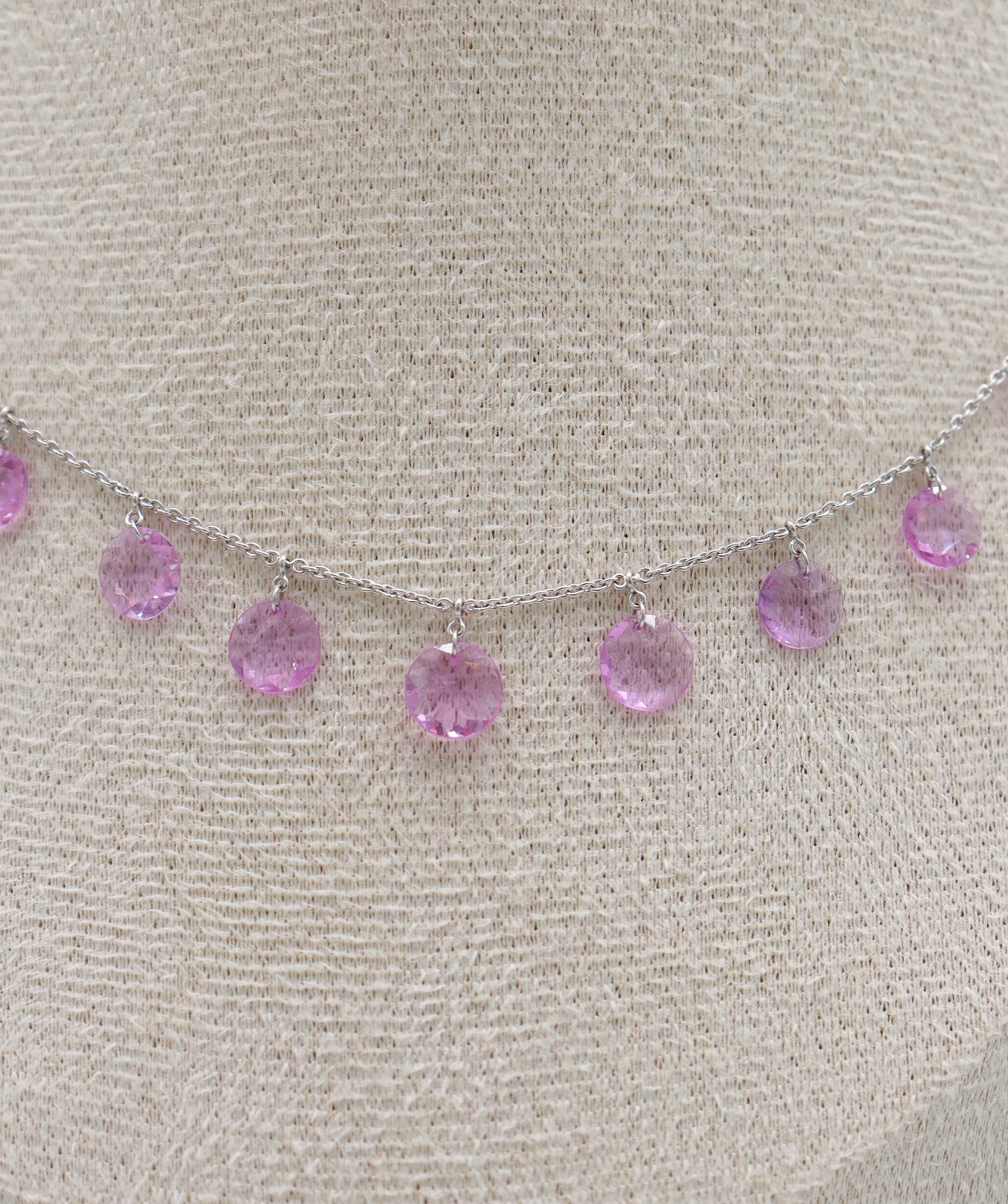 8.28CT PINK SAPPHIRE ROSECUT (H) NECKLACE C10869
