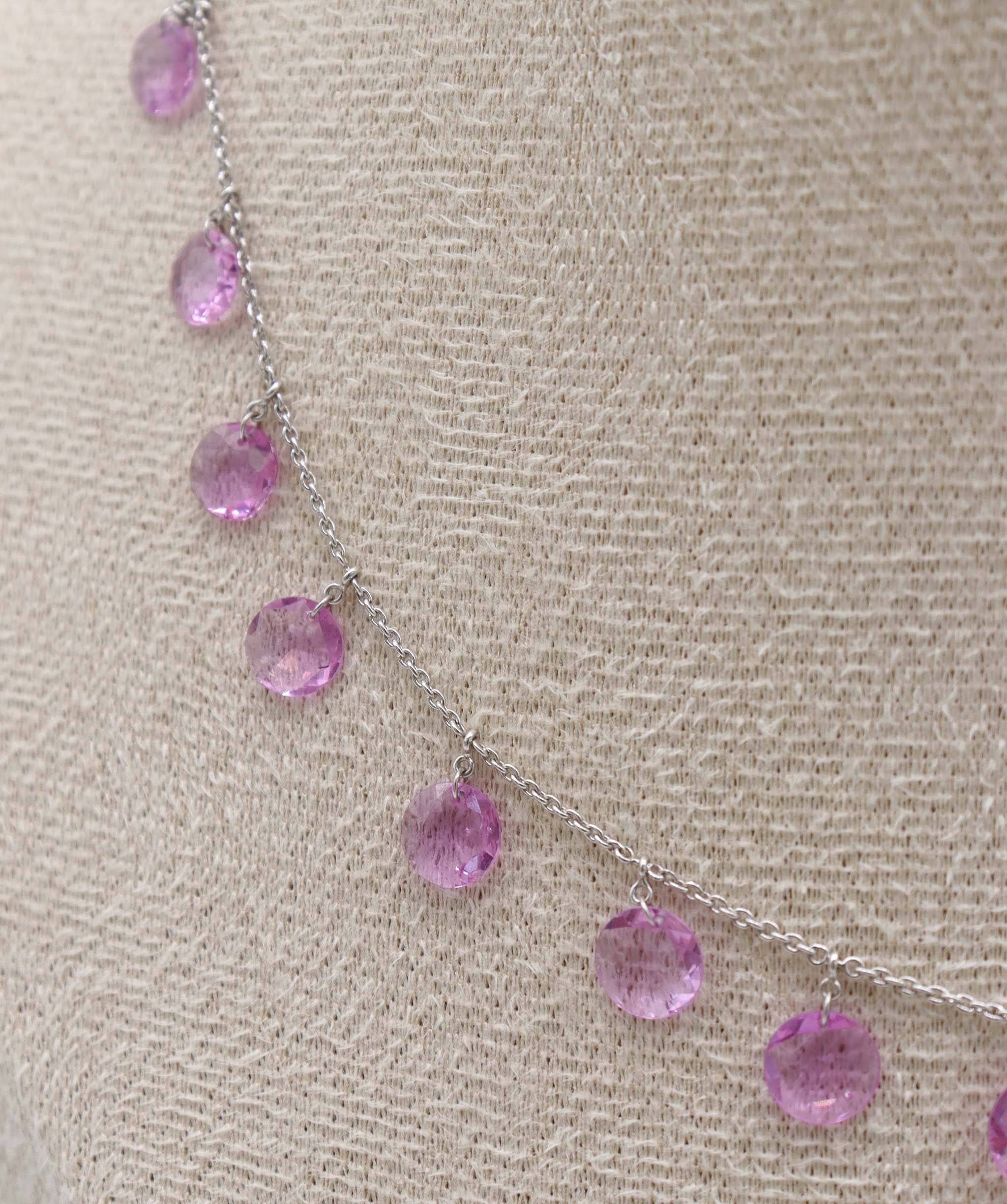 8.28CT PINK SAPPHIRE ROSECUT (H) NECKLACE C10869