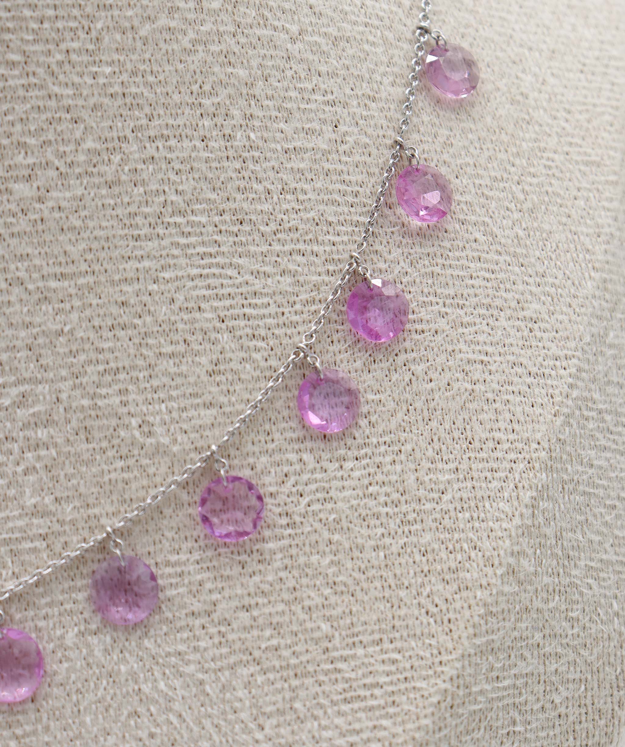 8.28CT PINK SAPPHIRE ROSECUT (H) NECKLACE C10869