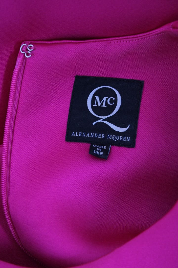Alexander McQueen Satin Fit & Flare Dress Pink IT38