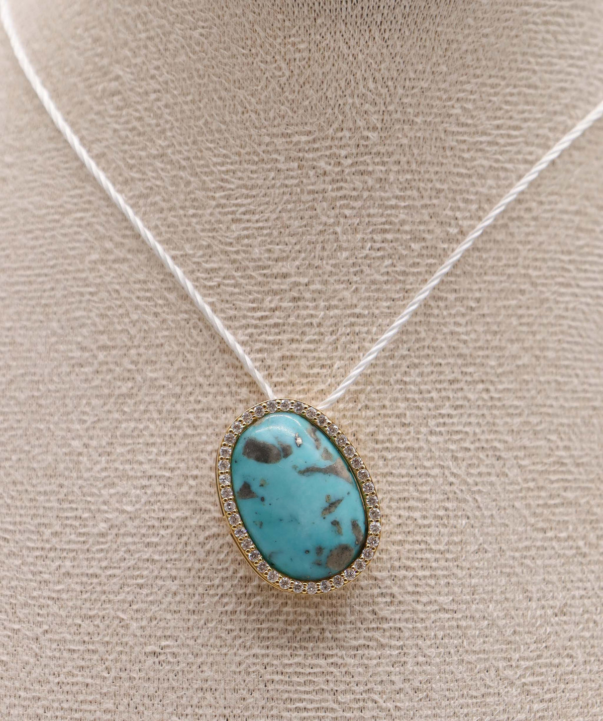 Torqouise 18k WG Dia Pendant DXBCD2268