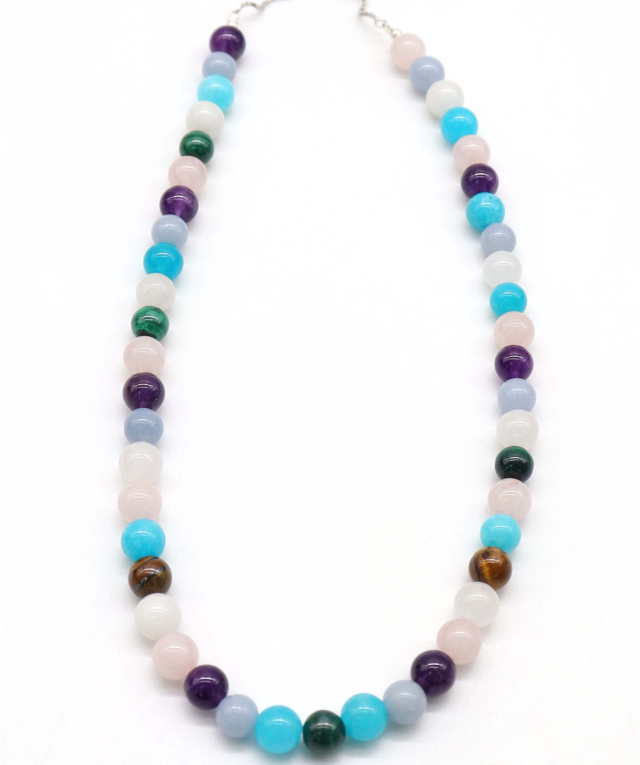 Candy Necklace: malachite, tiger’s eye, amethyst, amazonite, aquamarine, rose quartz, angelite, white agate DXBCS4475 DXBS6405