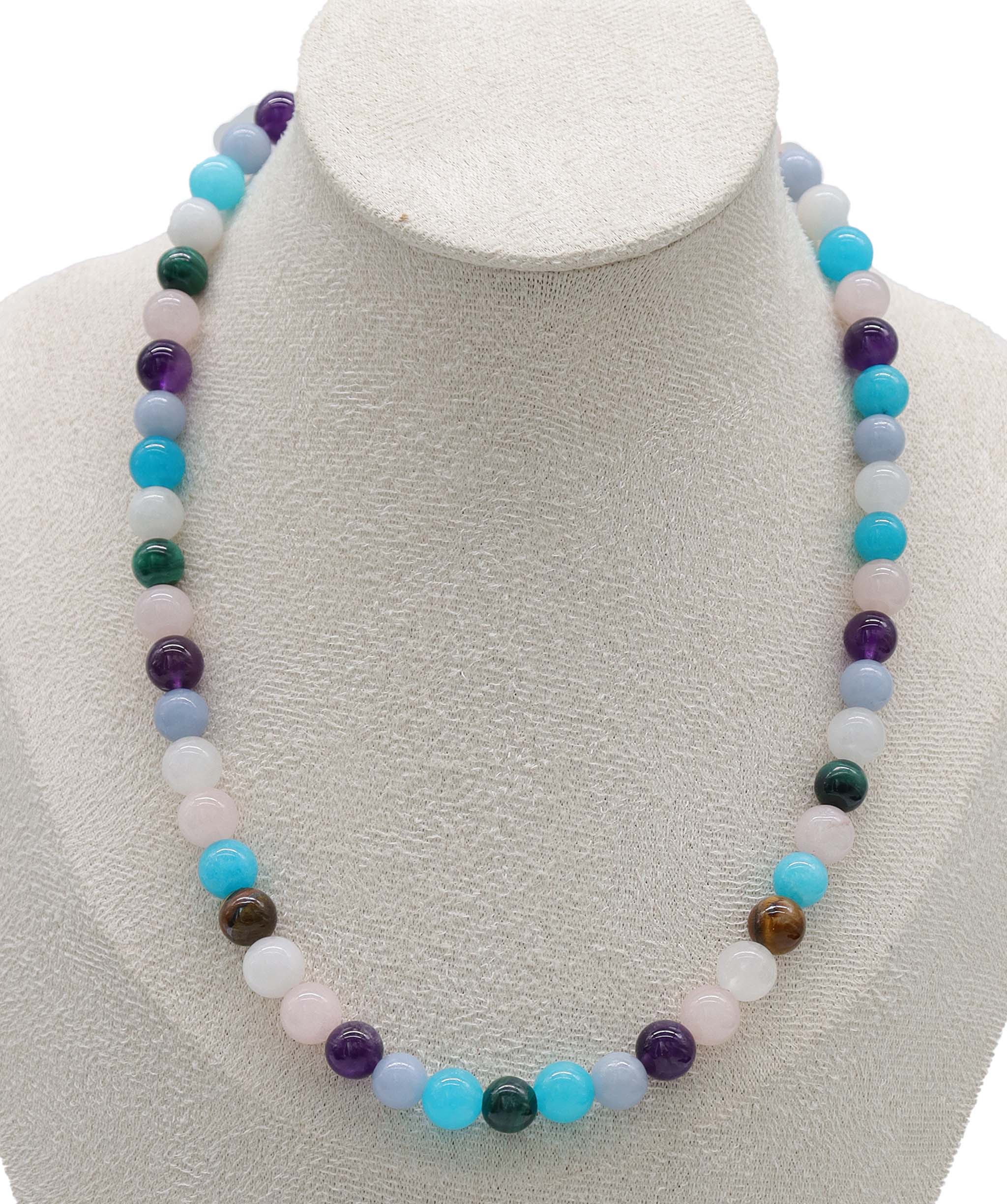 Candy Necklace: malachite, tiger’s eye, amethyst, amazonite, aquamarine, rose quartz, angelite, white agate DXBCS4475 DXBS6405
