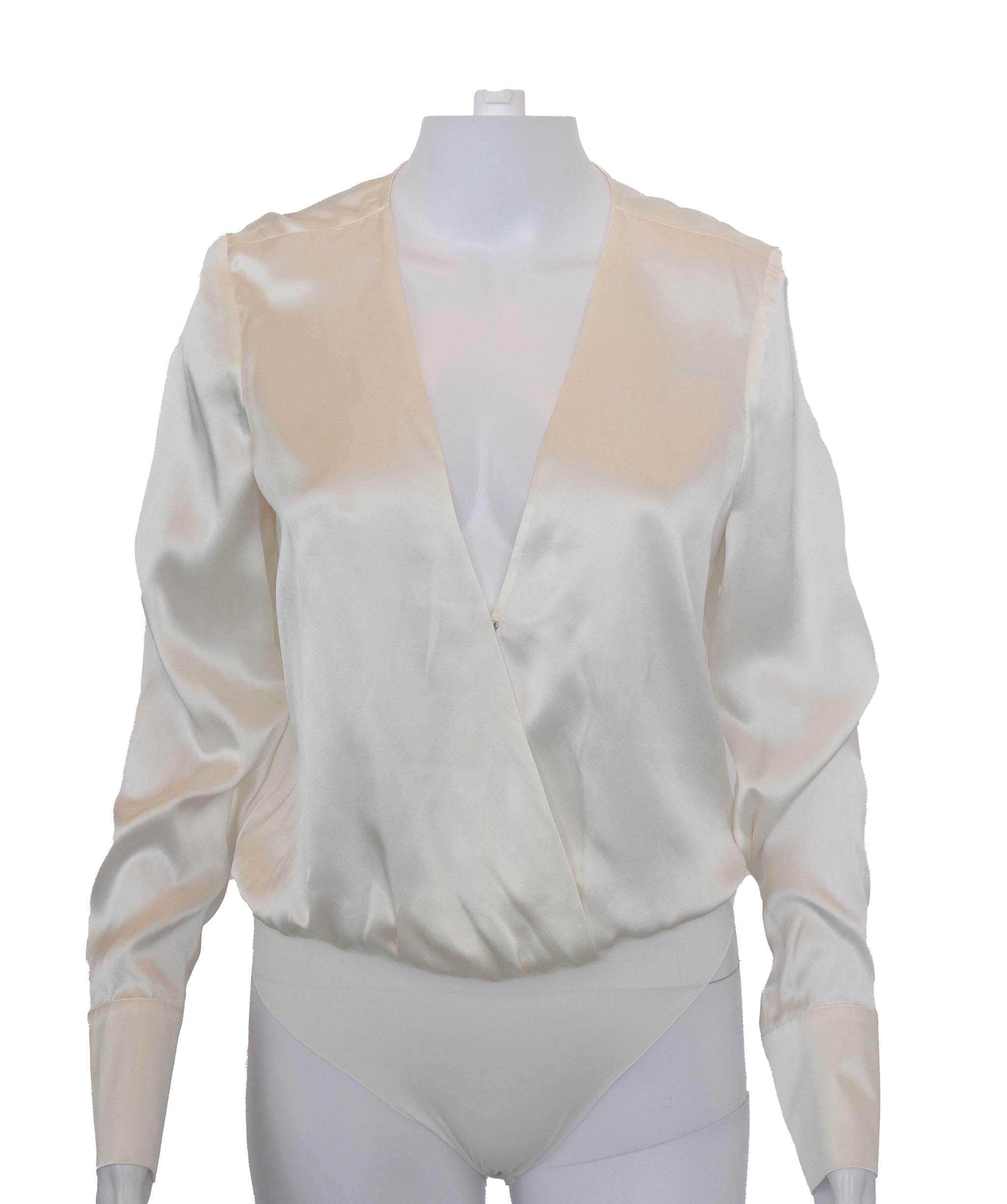 Long sleeve top jumpsuit L'Agence white ASC7147