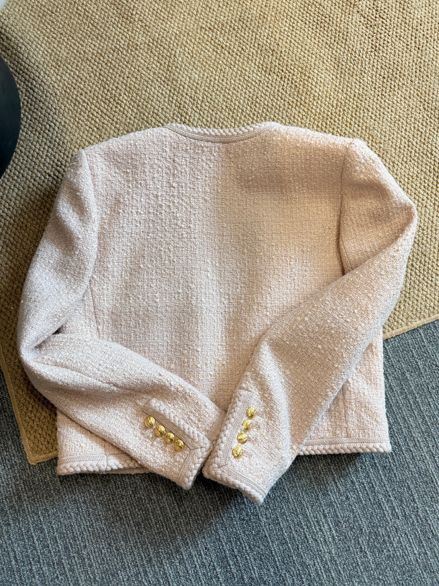 CELINE Tweed Jacket Blush Pink-Size 34