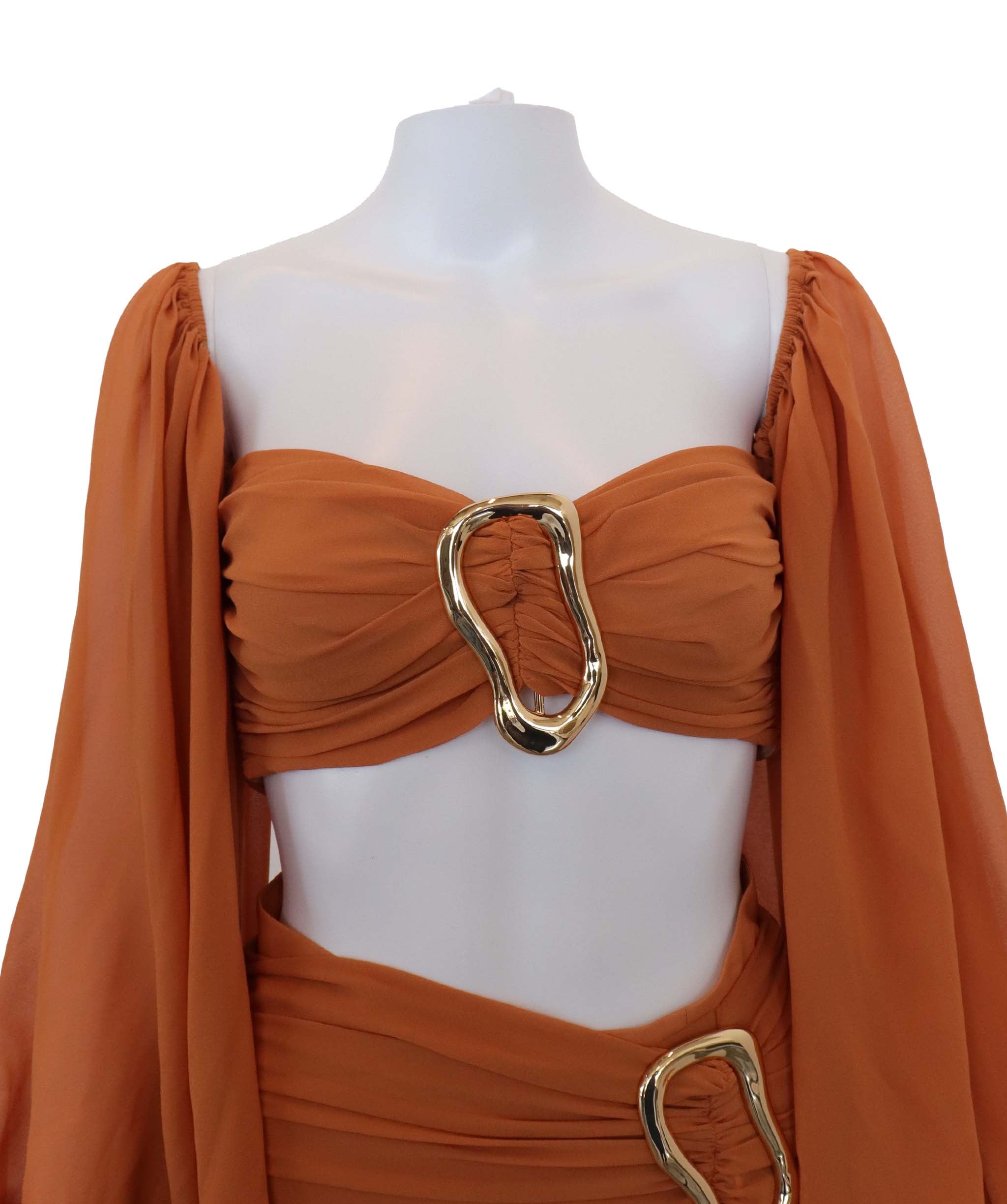 Long gown Michael Costello brown orange ASC7155
