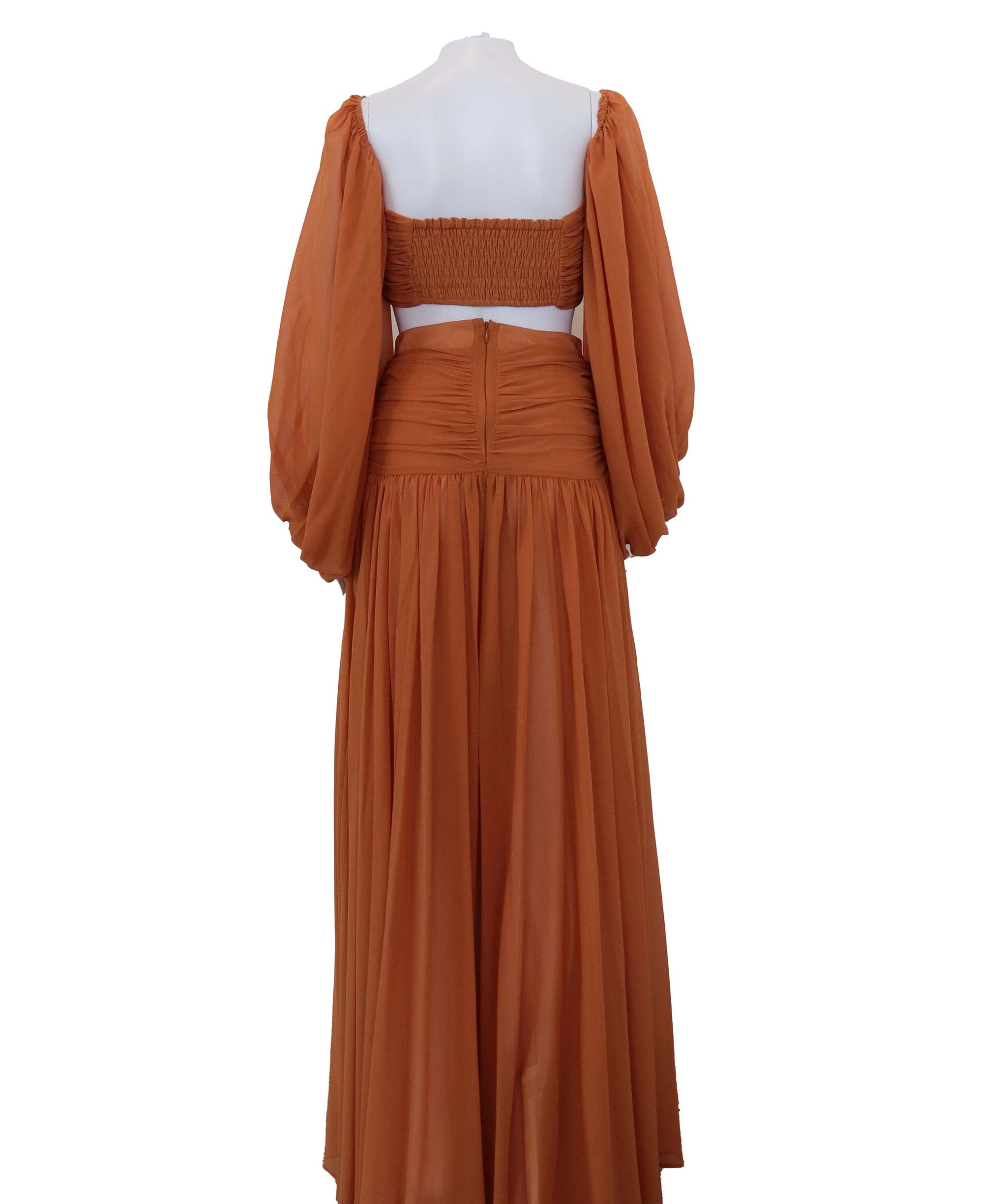 Long gown Michael Costello brown orange ASC7155