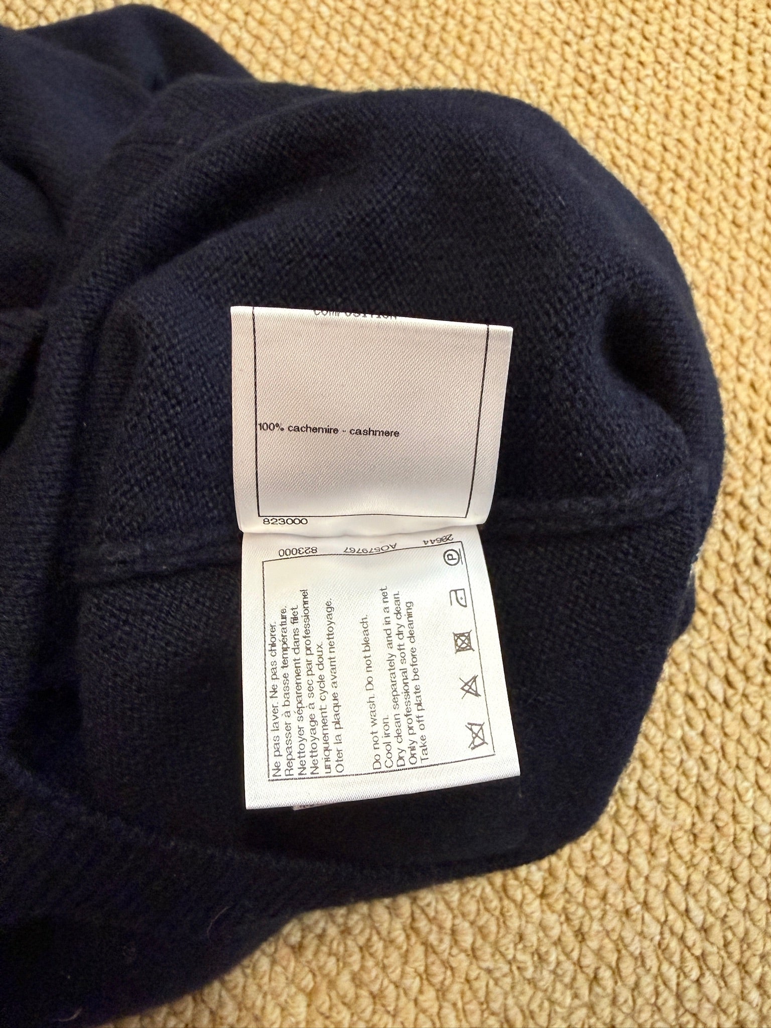 Chanel Striped Long-Sleeve Cashmere Mini Dress - Size FR 36