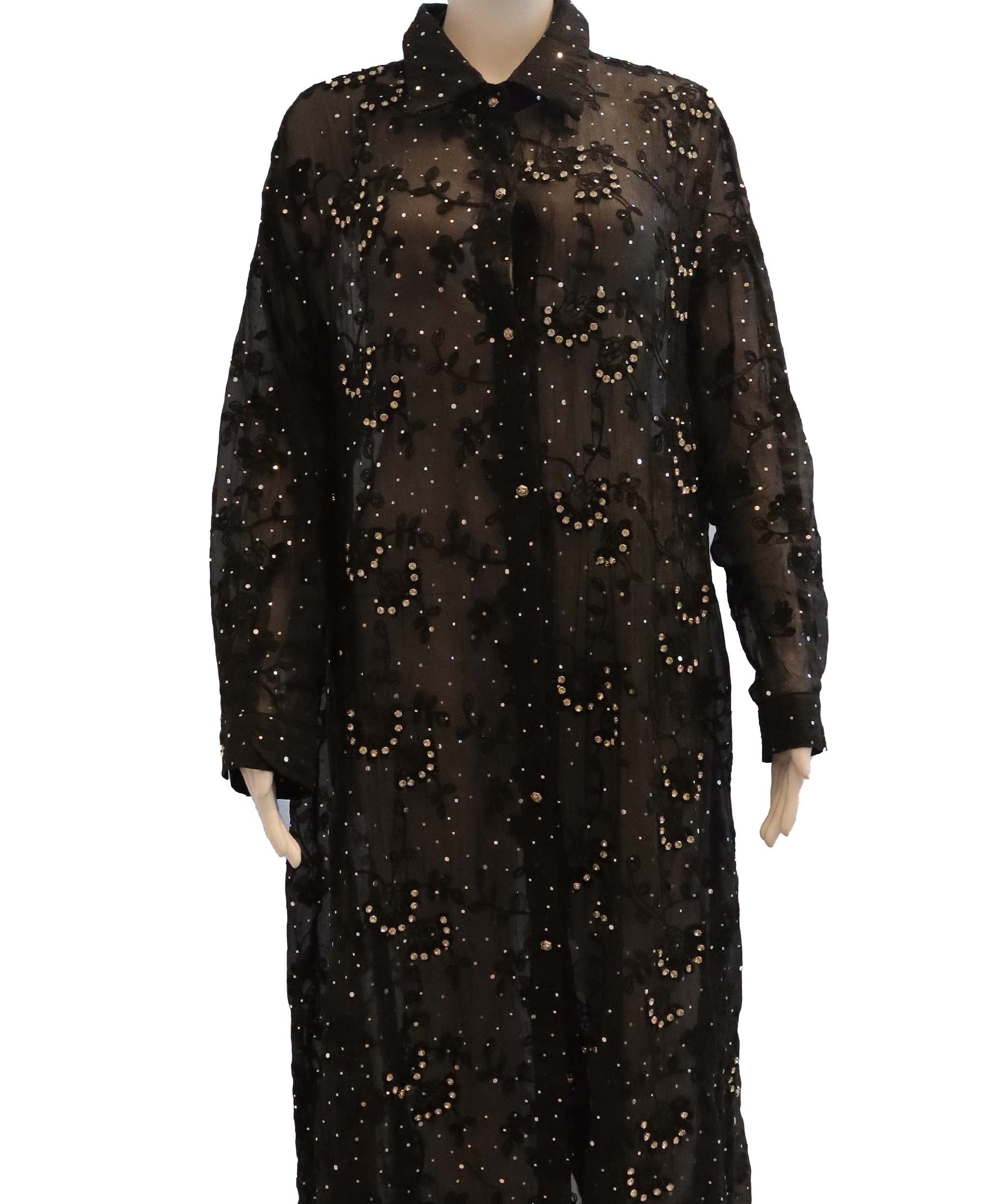 Black dress long sleeve AGC3666