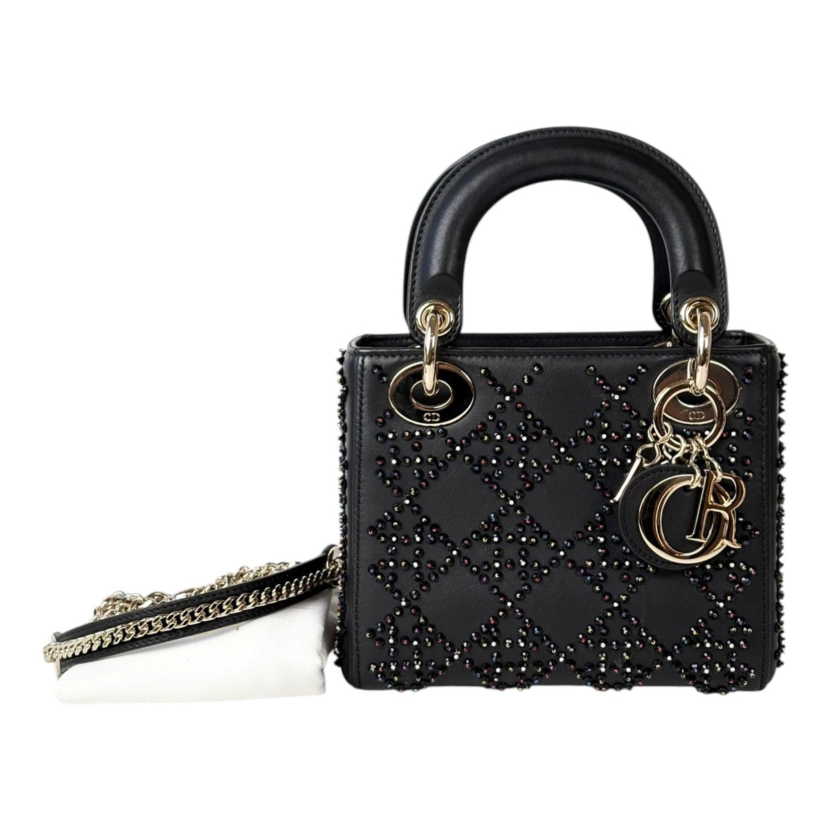 Dior Lady Black Mini with Detailed Embroidery