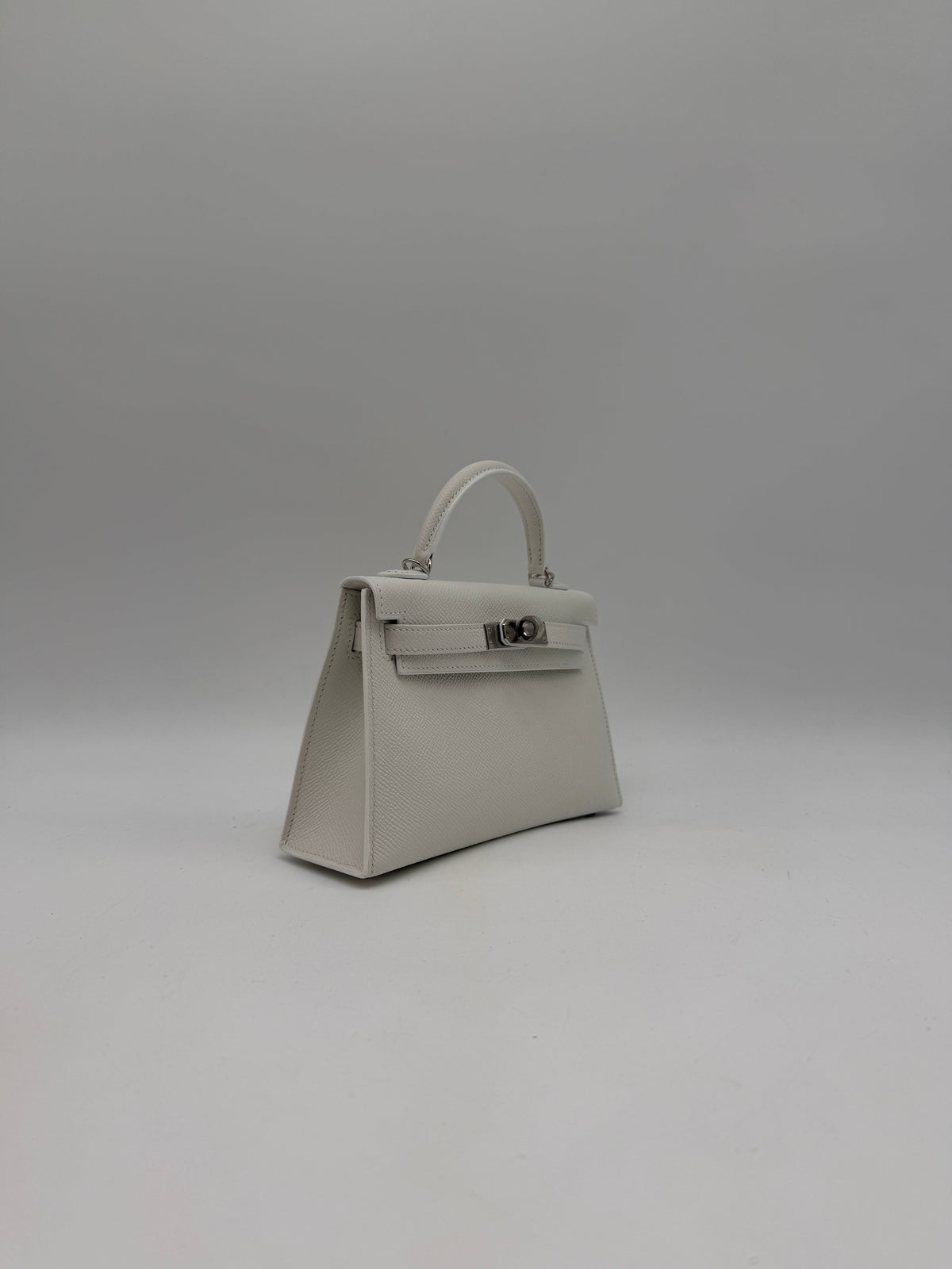 Hermès Mini Kelly White Epsom Palladium Hardware