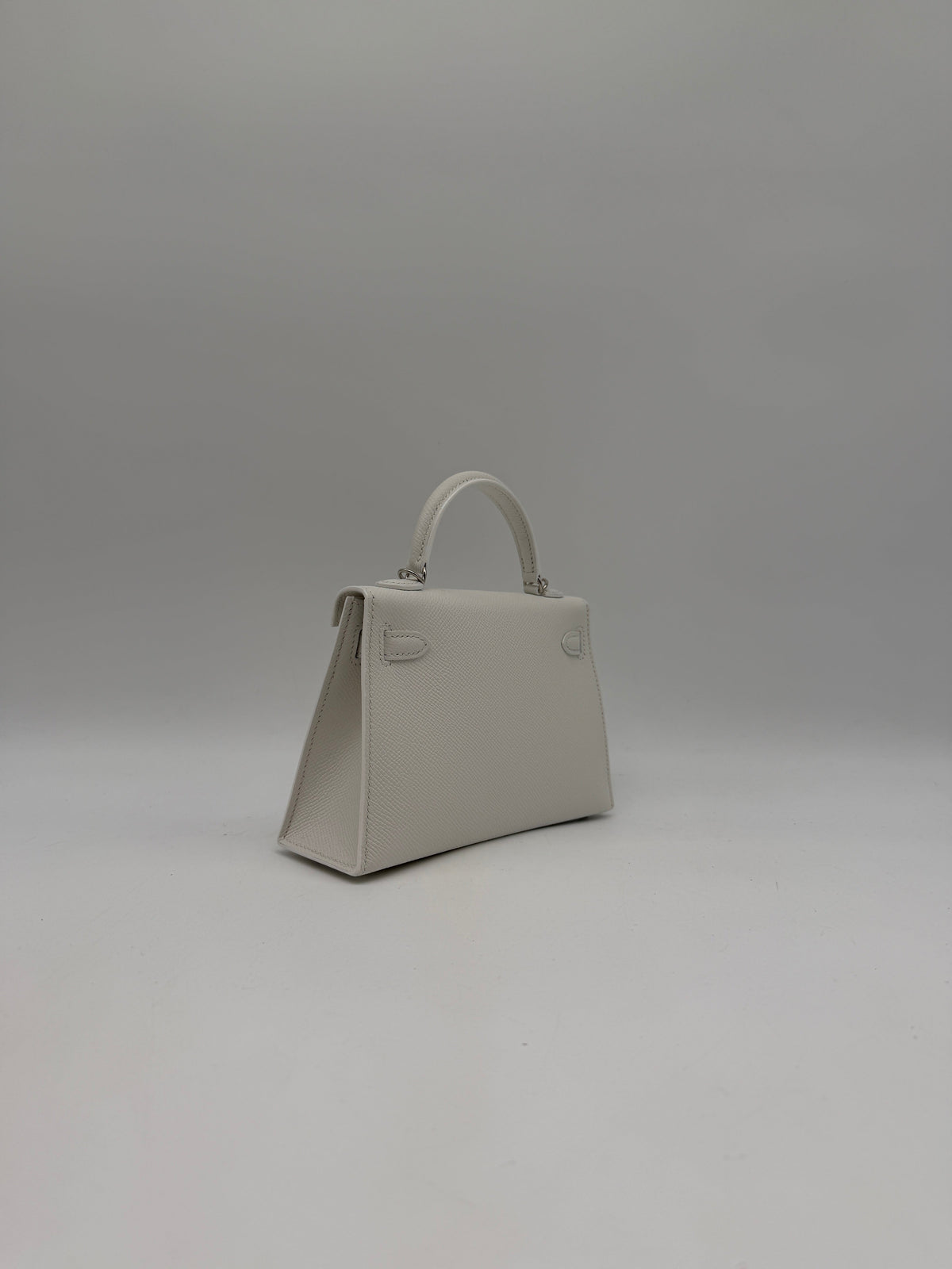 Hermès Mini Kelly White Epsom Palladium Hardware