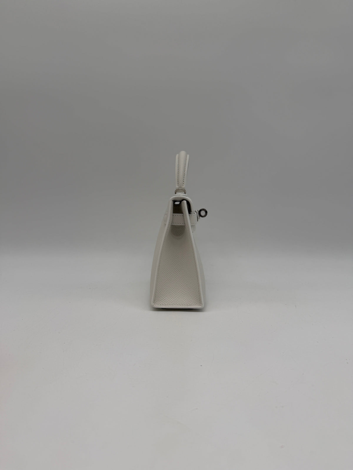 Hermès Mini Kelly White Epsom Palladium Hardware