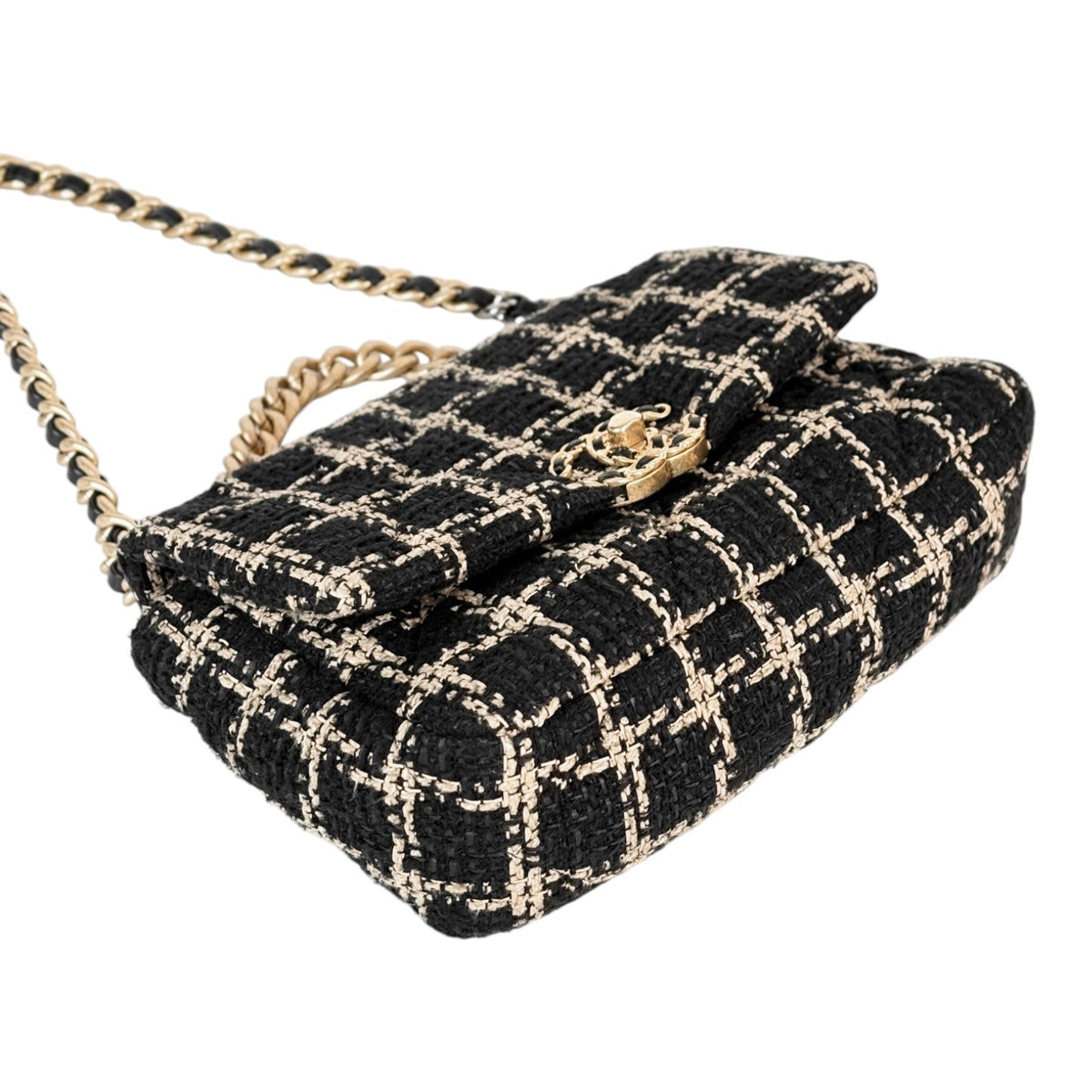 Chanel 19 Small Black Tweed Bag