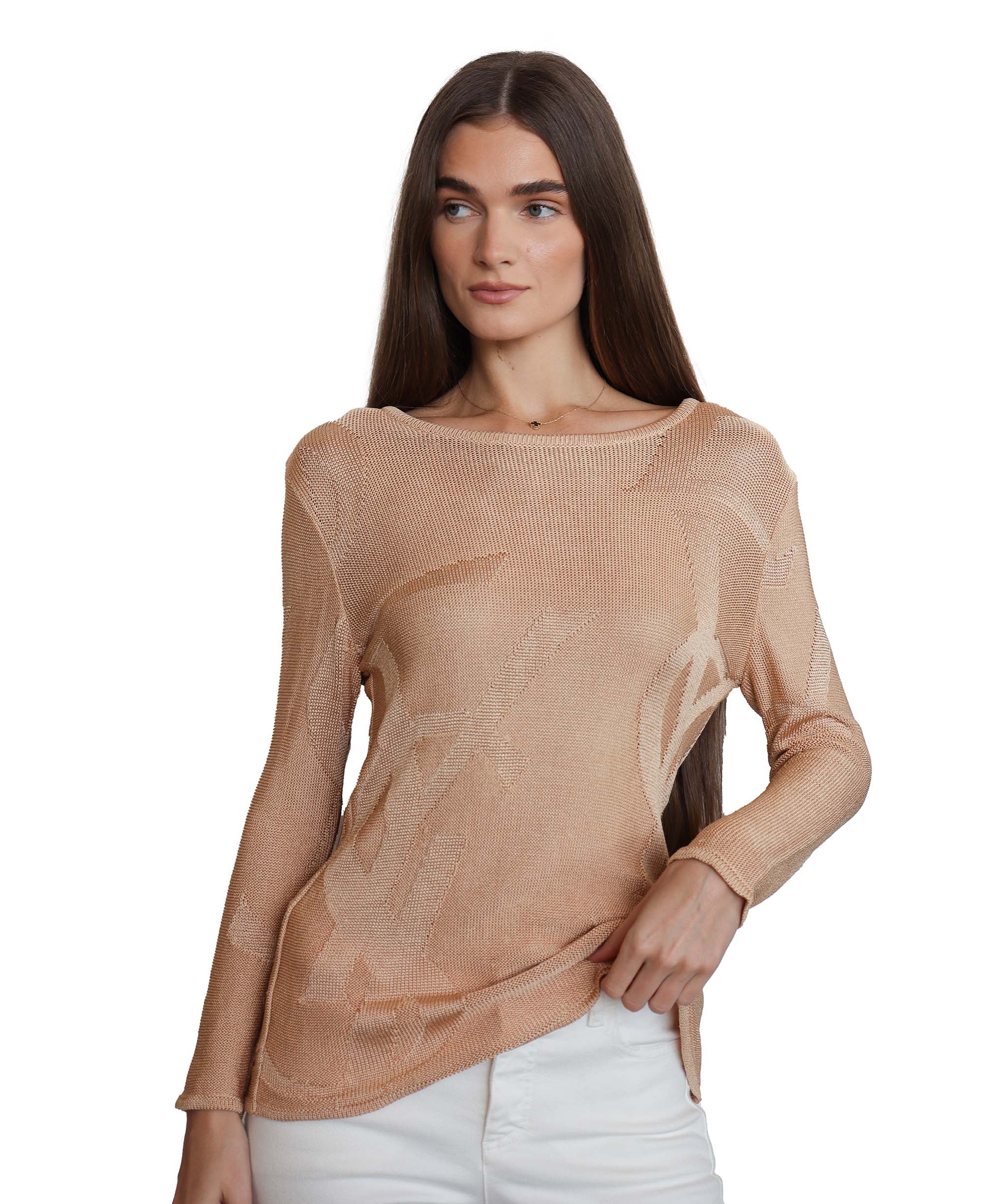 YSL Big Logo Knit Sweater Beige DXBS1899