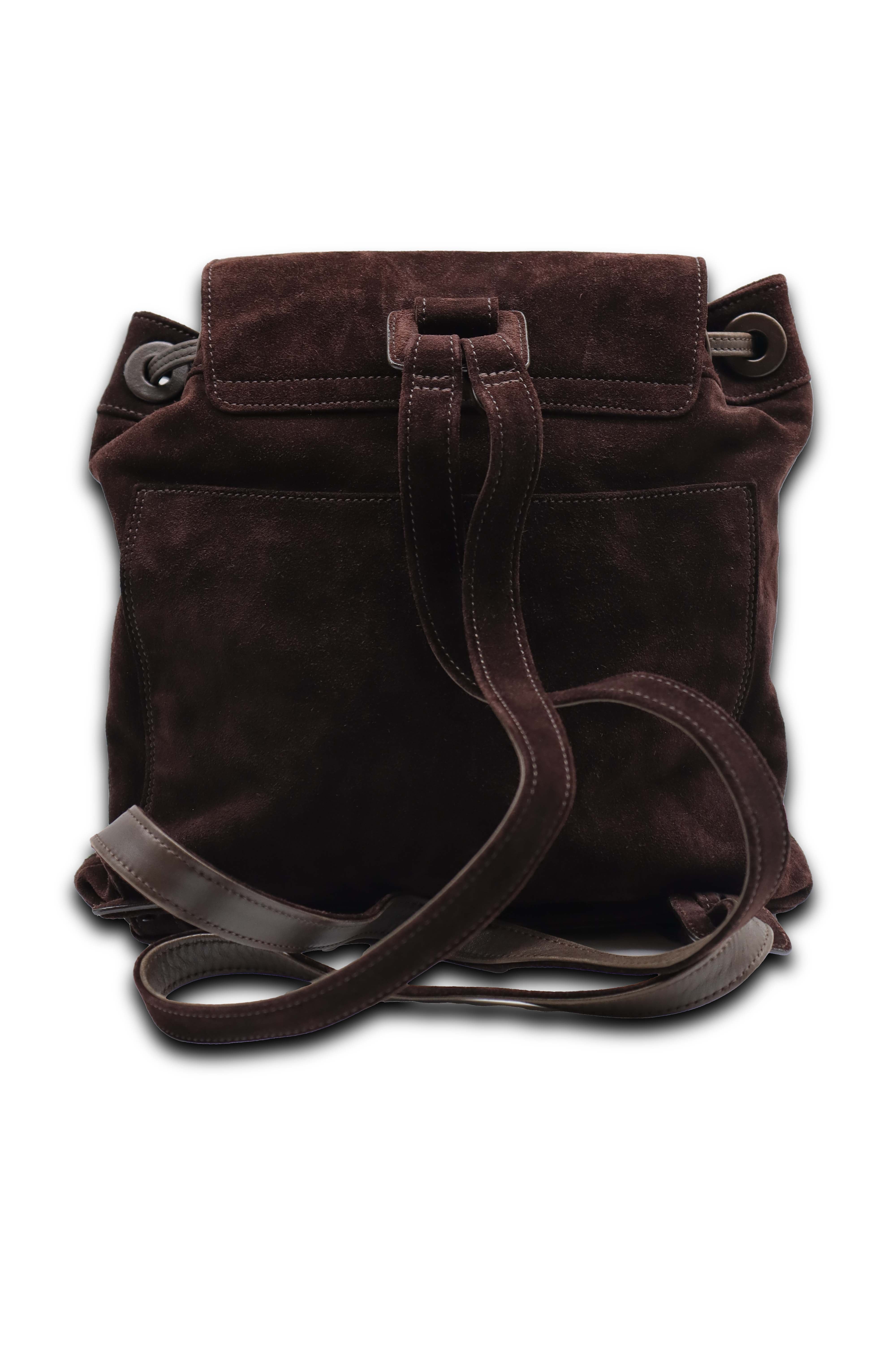 Chanel CC Suede Backpack Brown DXBS6082