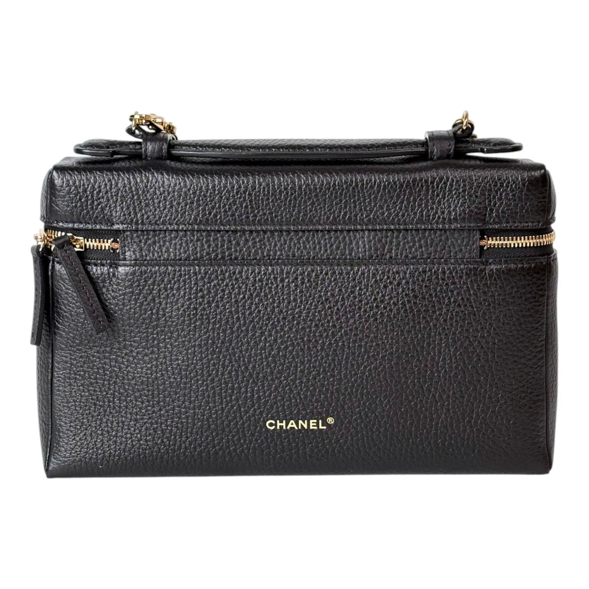 Chanel Large Black Large Top Handle Vanity Bag