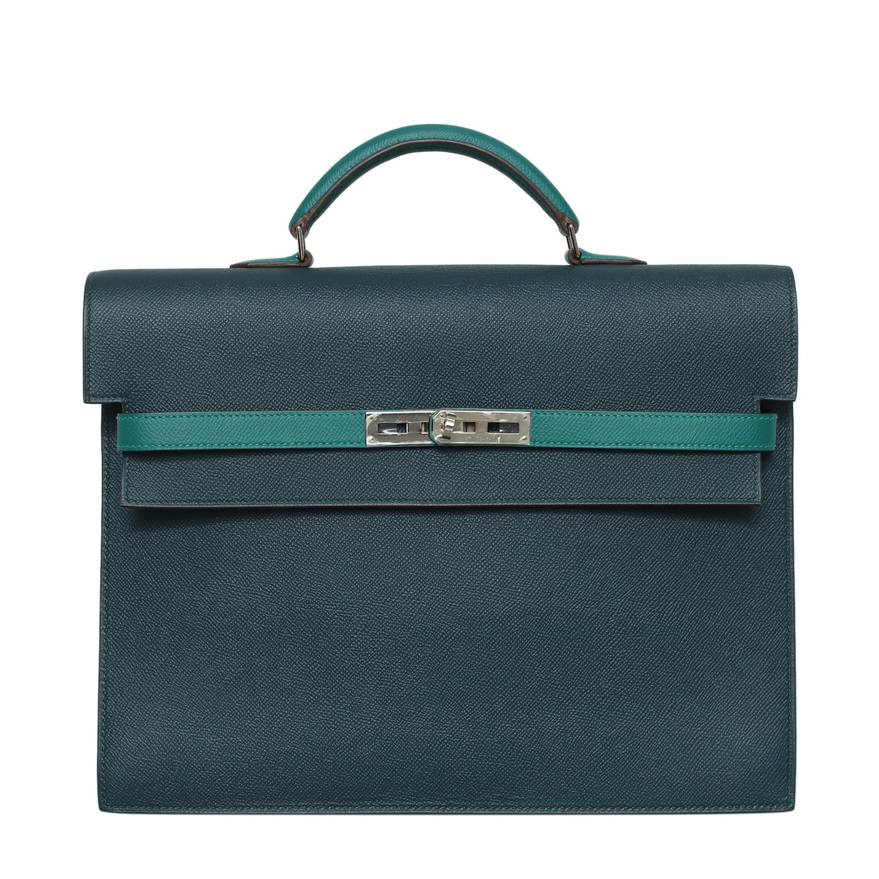 Hermès HSS Kelly Depeche 34 Vert Cypress Briefcase Bag HER08310B