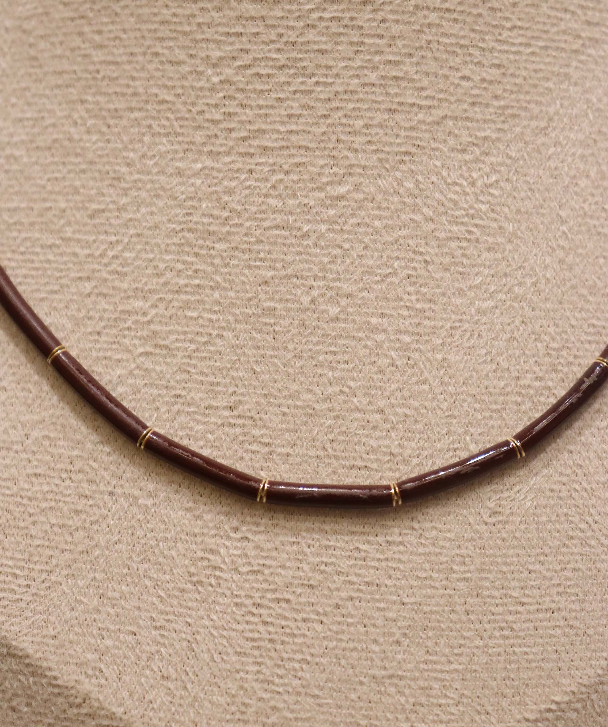 Chocolate enamel diamond necklace AGC3681