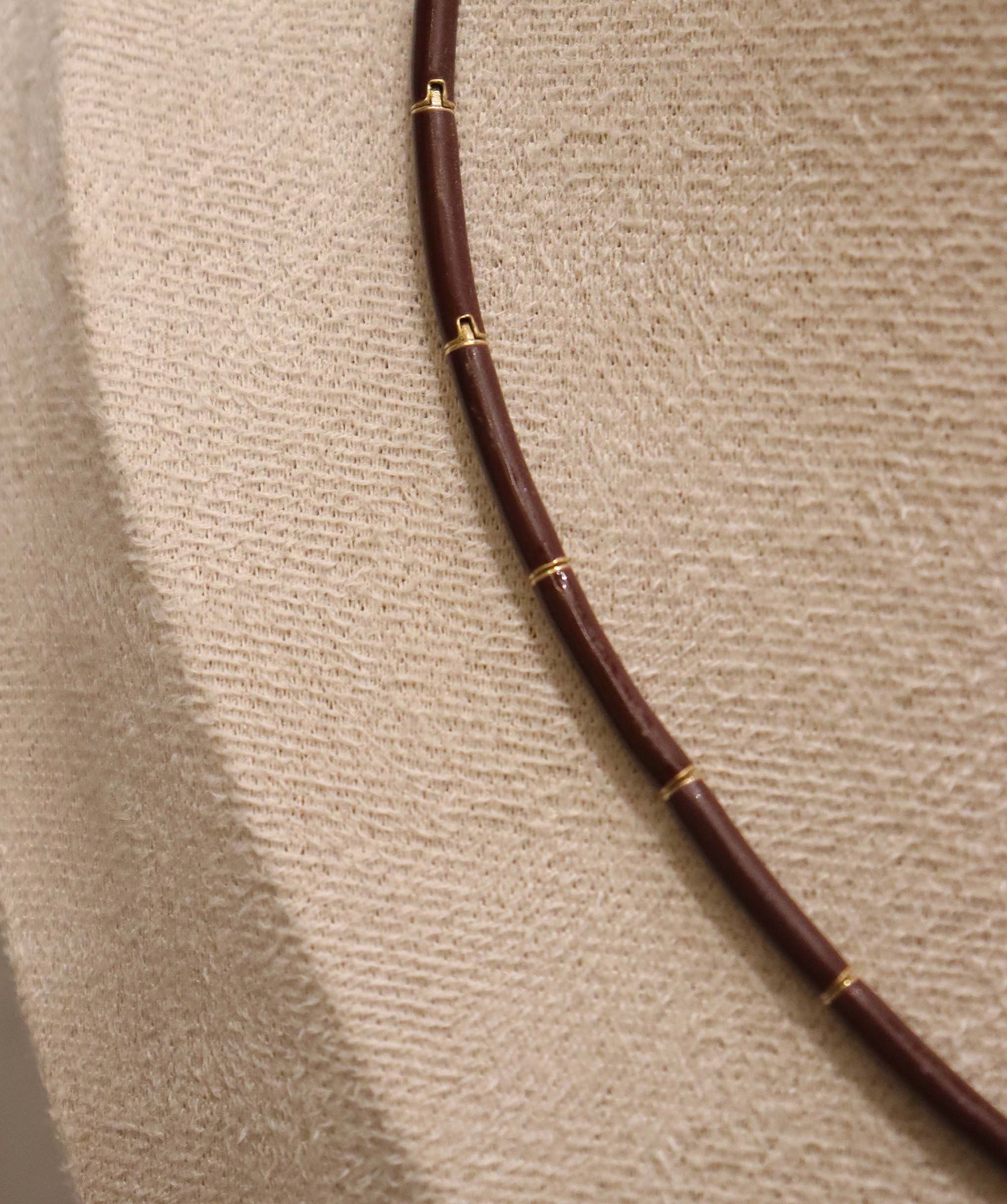 Chocolate enamel diamond necklace AGC3681