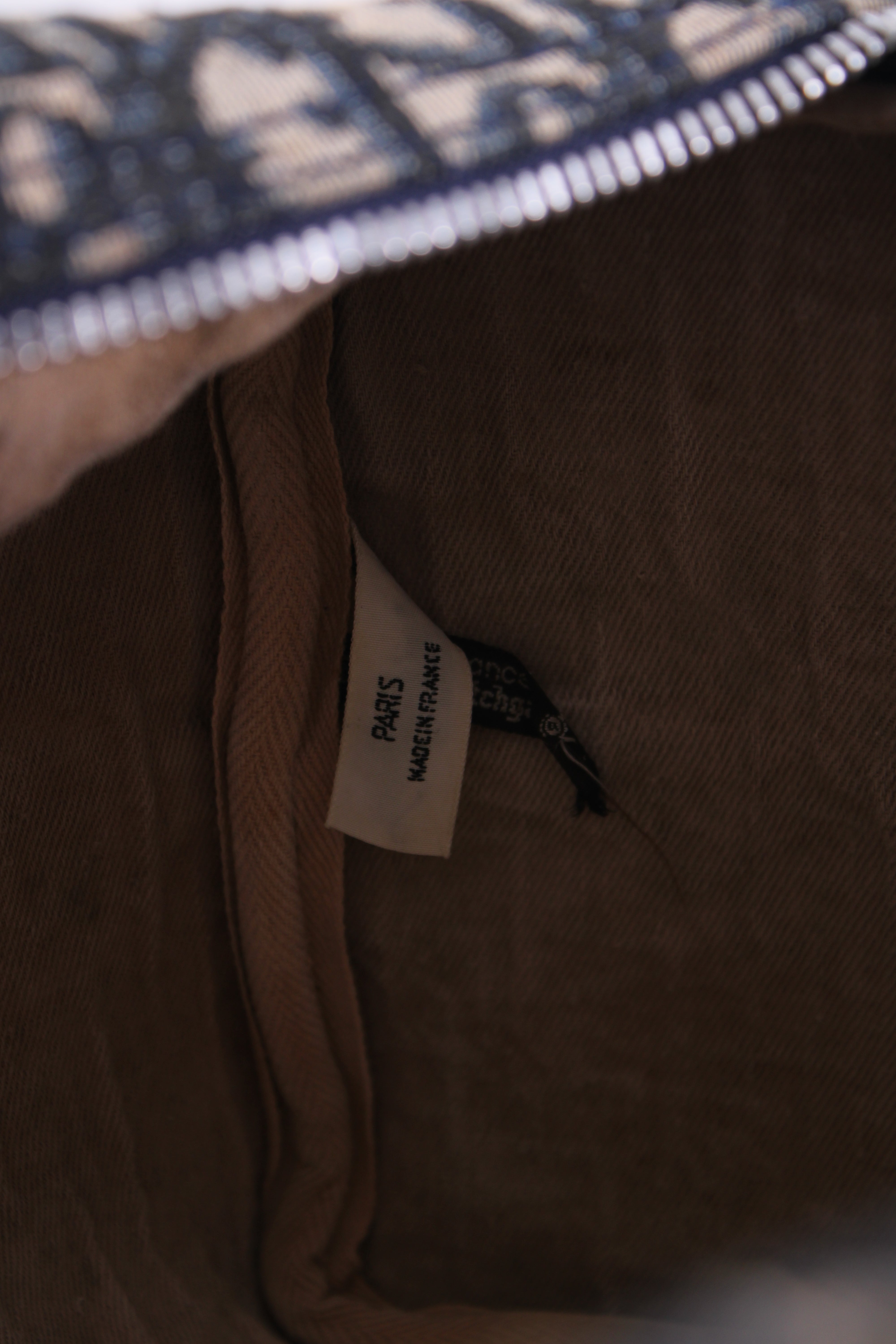 Christian Dior Oblique Monogram Boston Bag Beige/ Navy 30