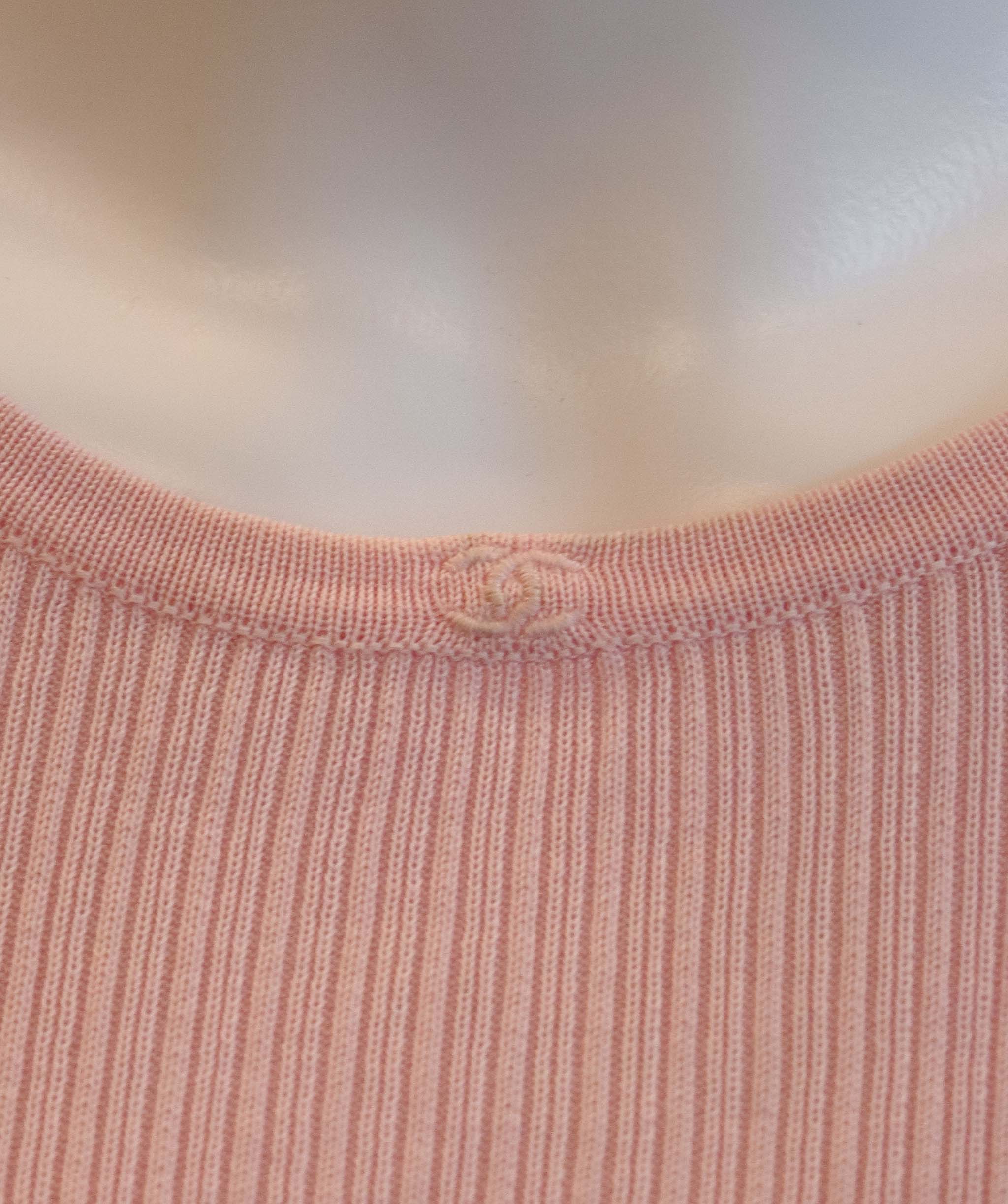 Chanel Pink Knit Top  size 42 DXBCS0753