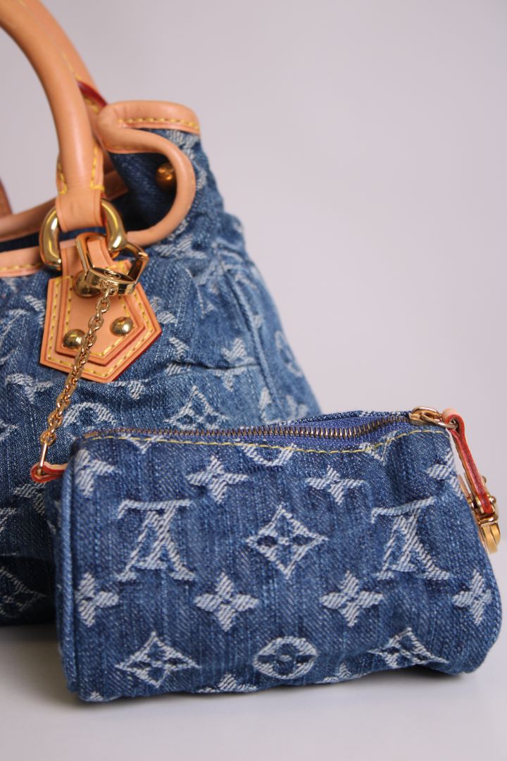 Louis Vuitton Mini Pleaty & Pouch Bag Denim