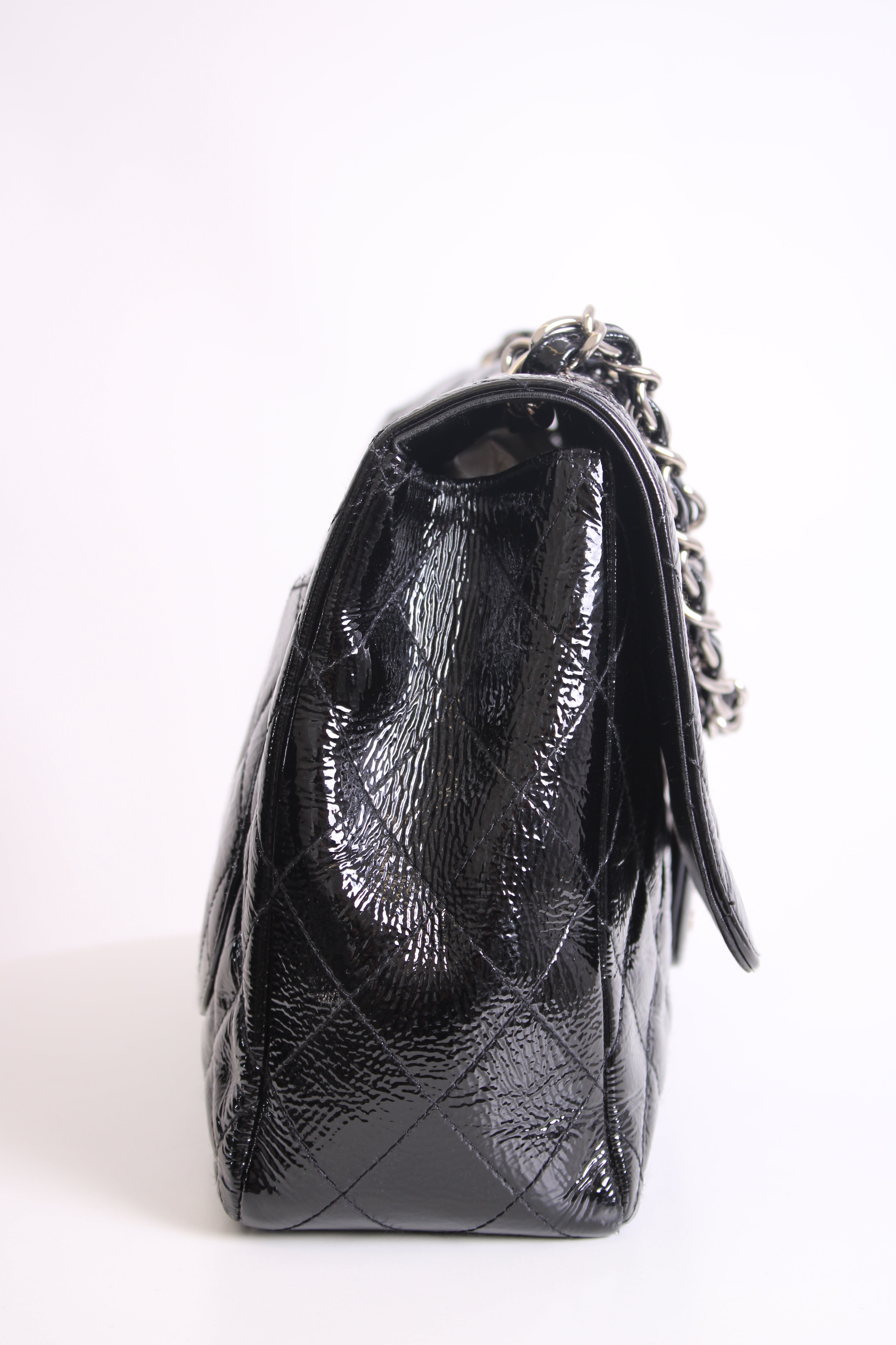 Chanel Patent Medium Classic Flap Bag Black