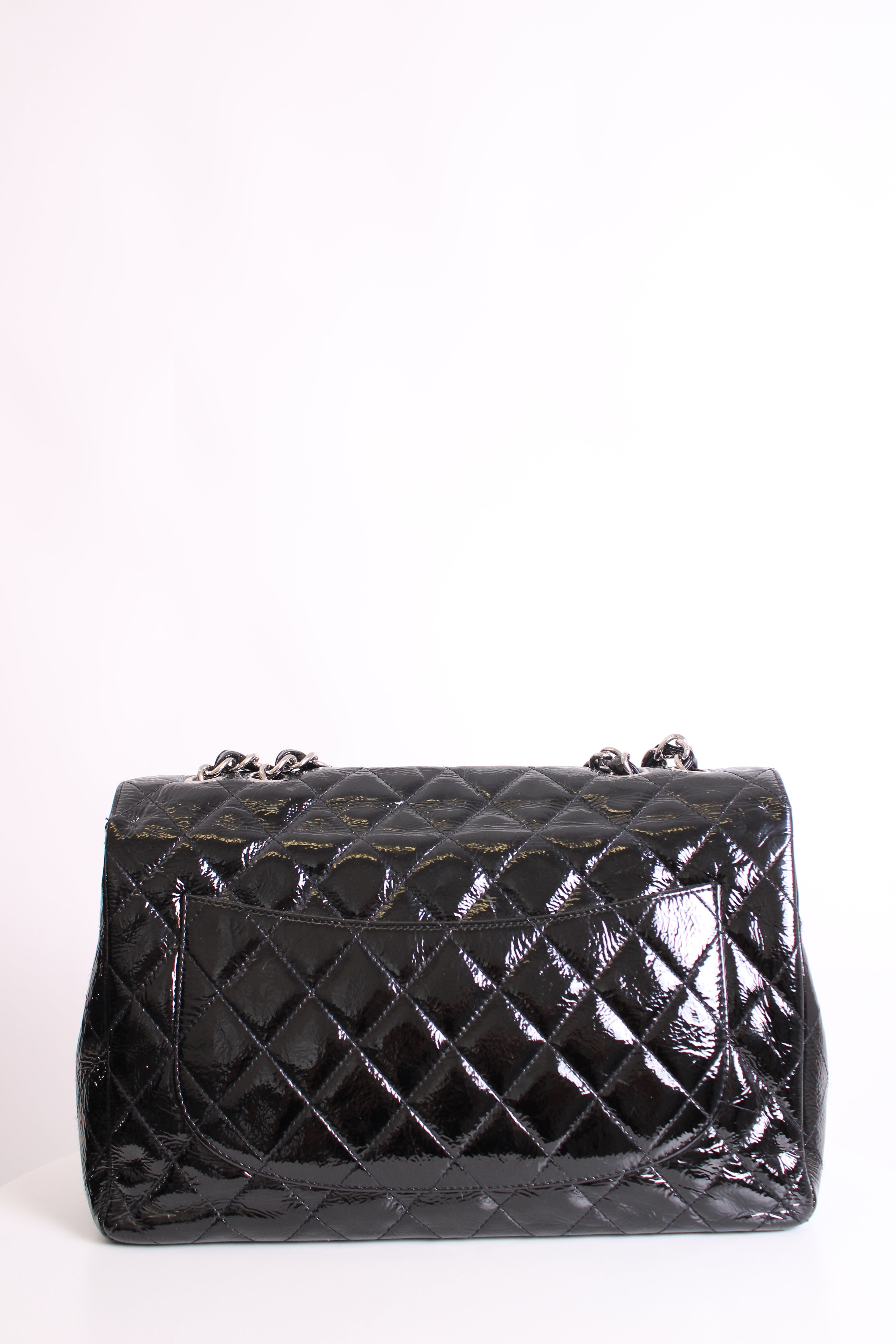 Chanel Patent Medium Classic Flap Bag Black