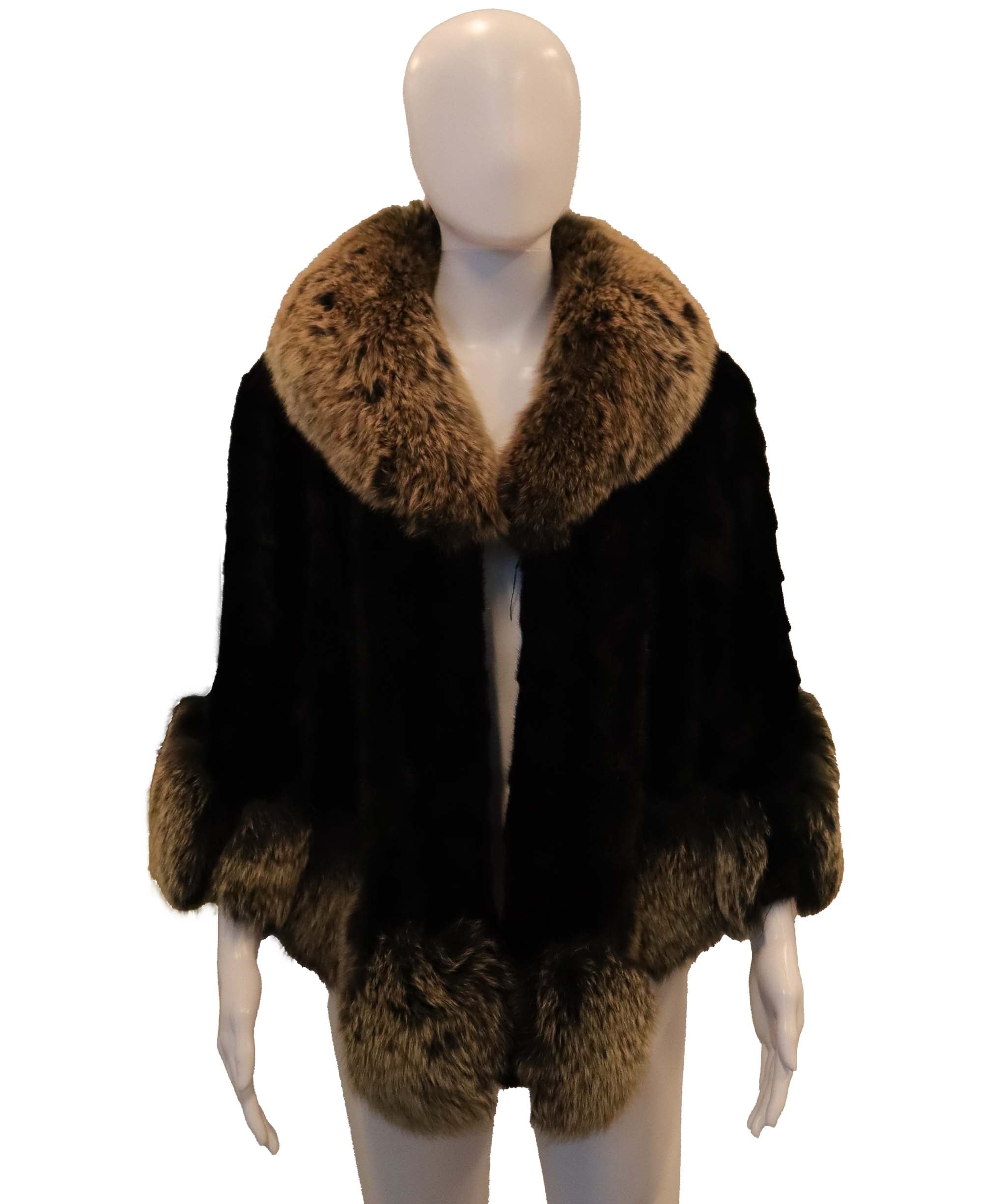 Black Real Mink Fur Jacket  Large size DXBCS0745
