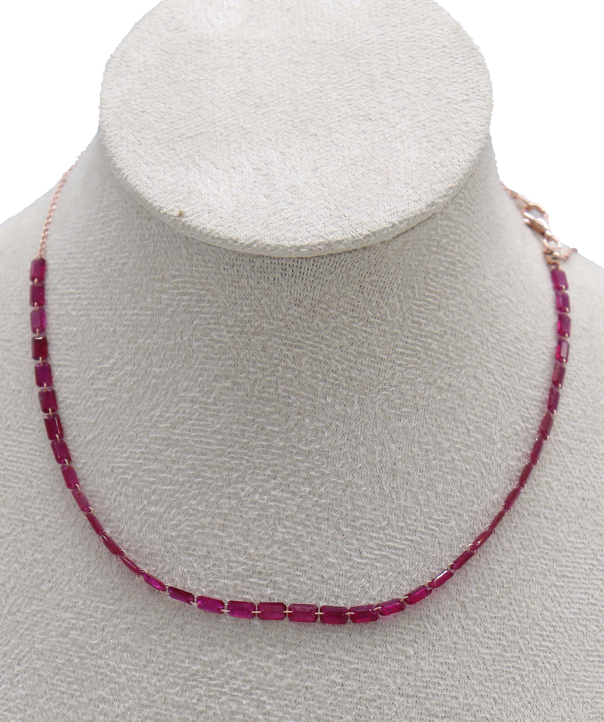 By Sabrina the princess Ruby necklace TW-9.63ct Gold-1.91g 18" Ruby C12977