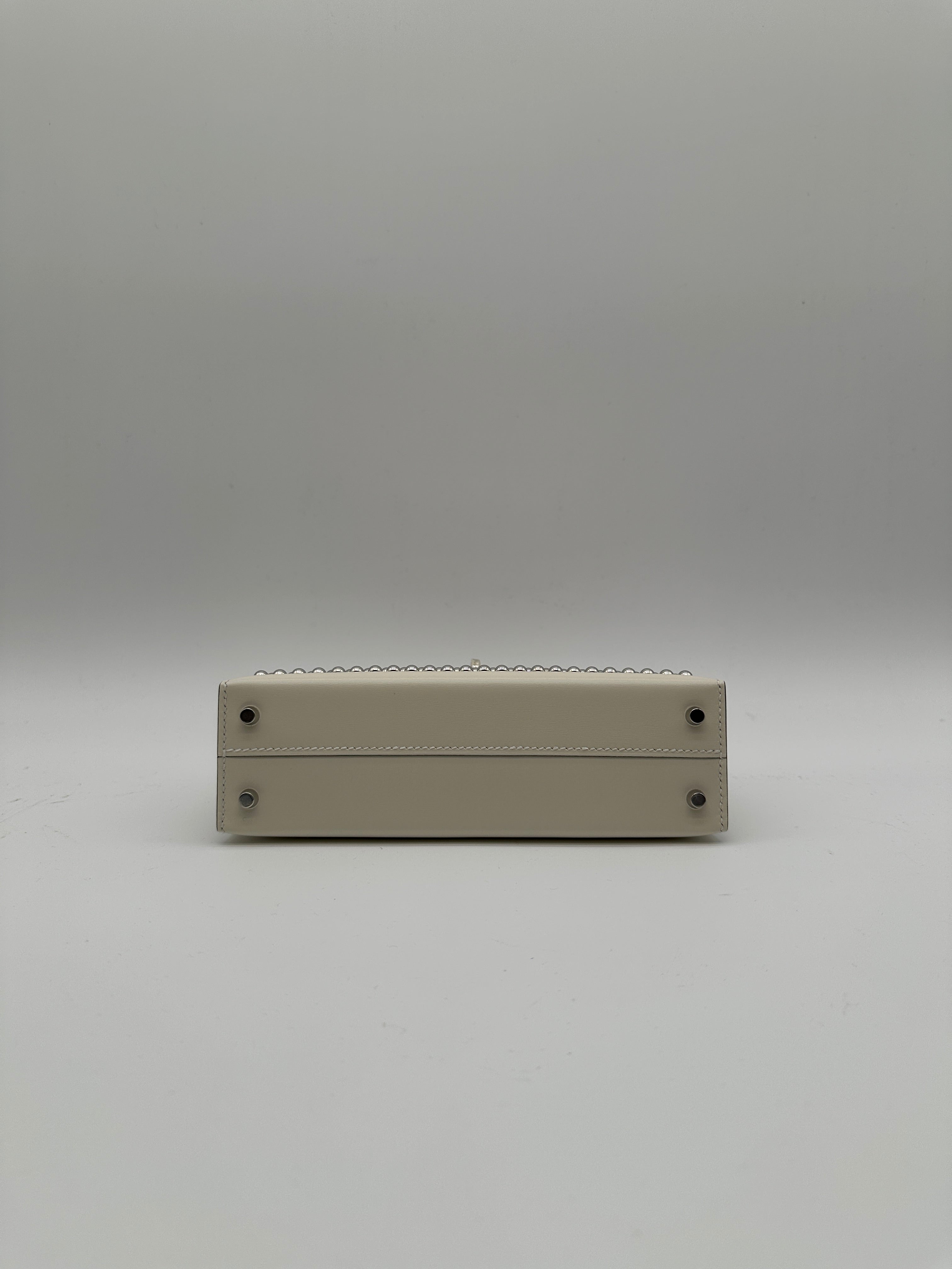 Hermès Mini Kelly Cloute Cream Palladium Hardware G