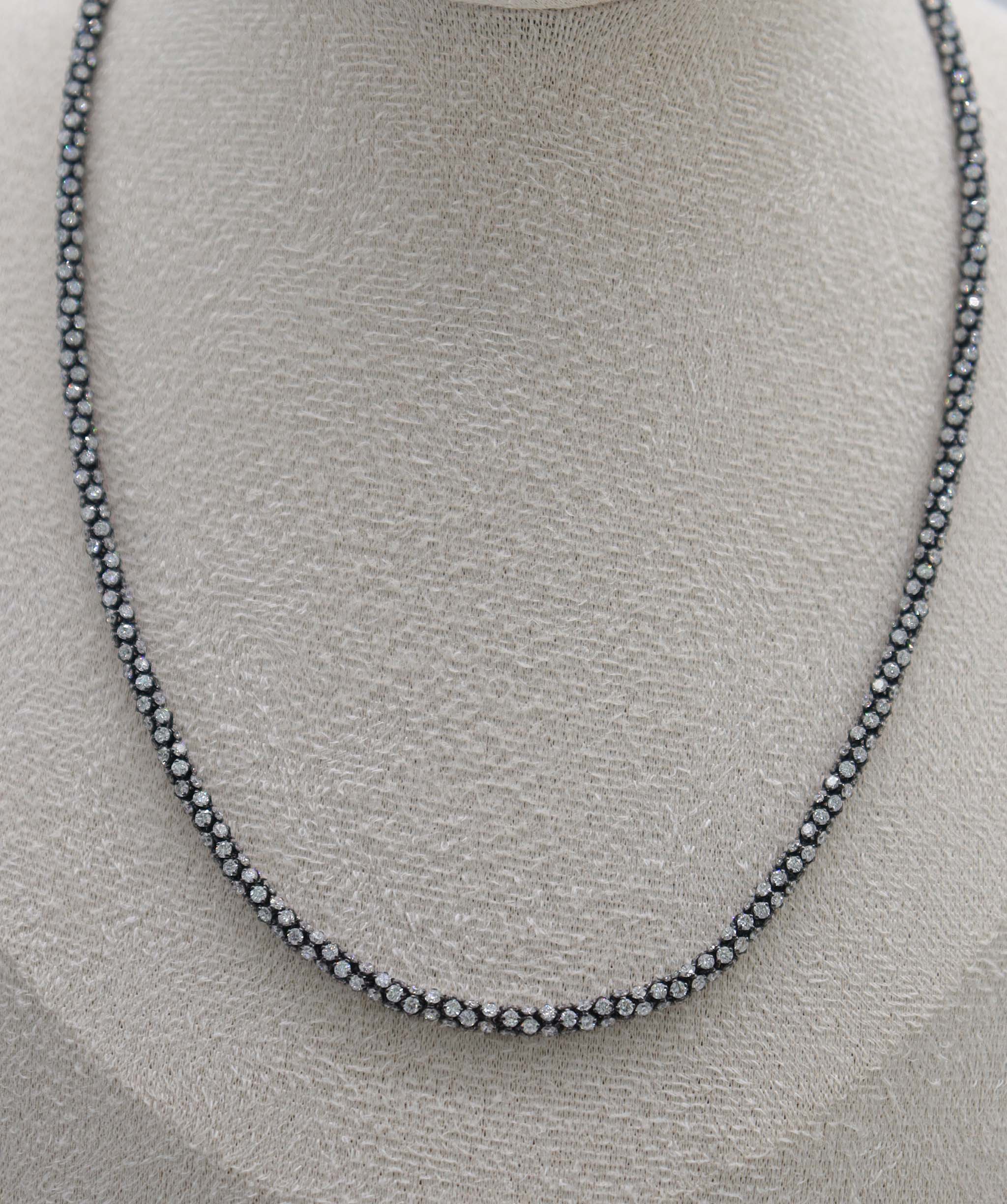By Sabrina the high priest necklace 17.11ct gold-13.11gram 17" wh sd(1.70mm) C12947