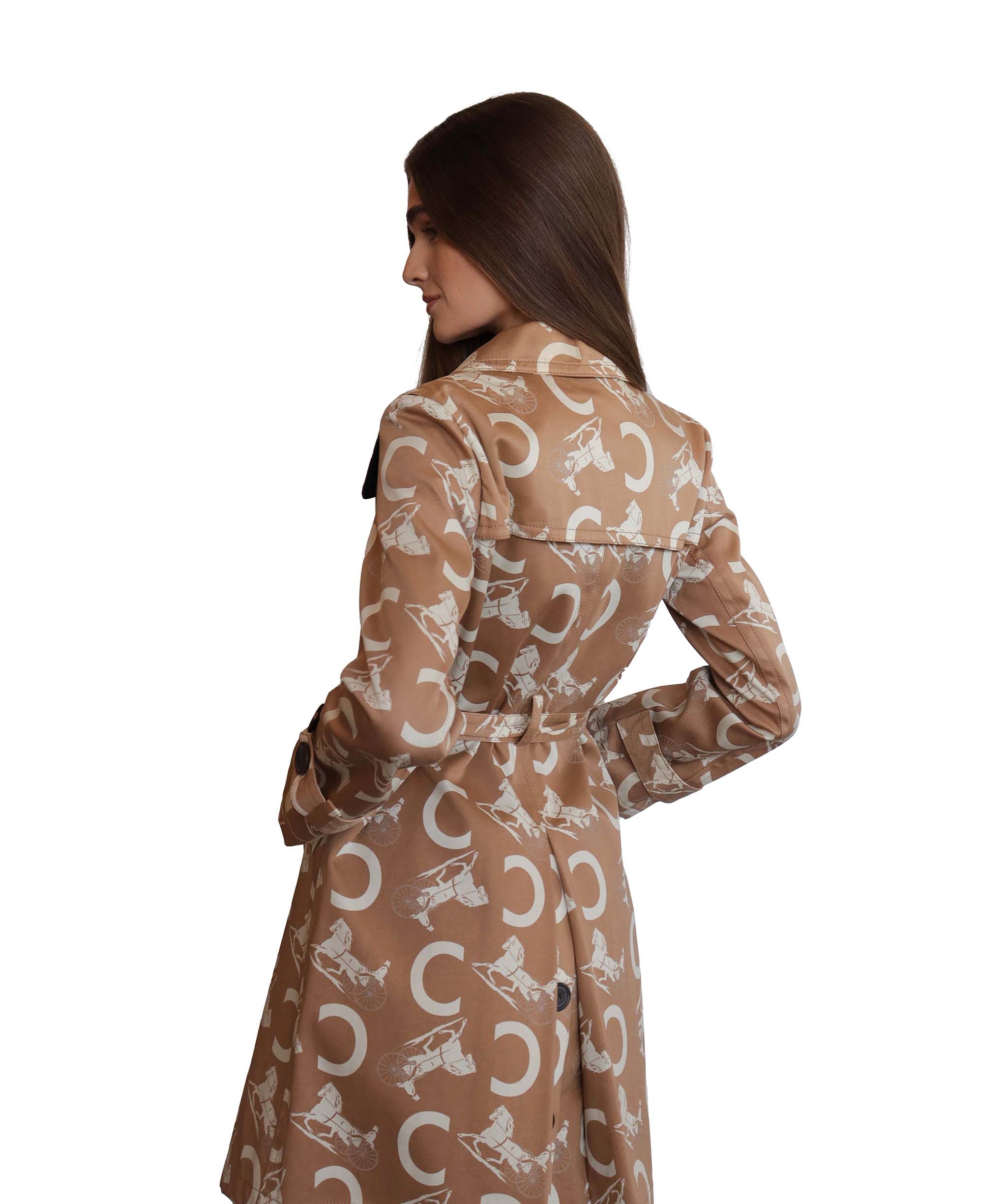 Celine Logo Trench Coat Horse Brown DXBS2015