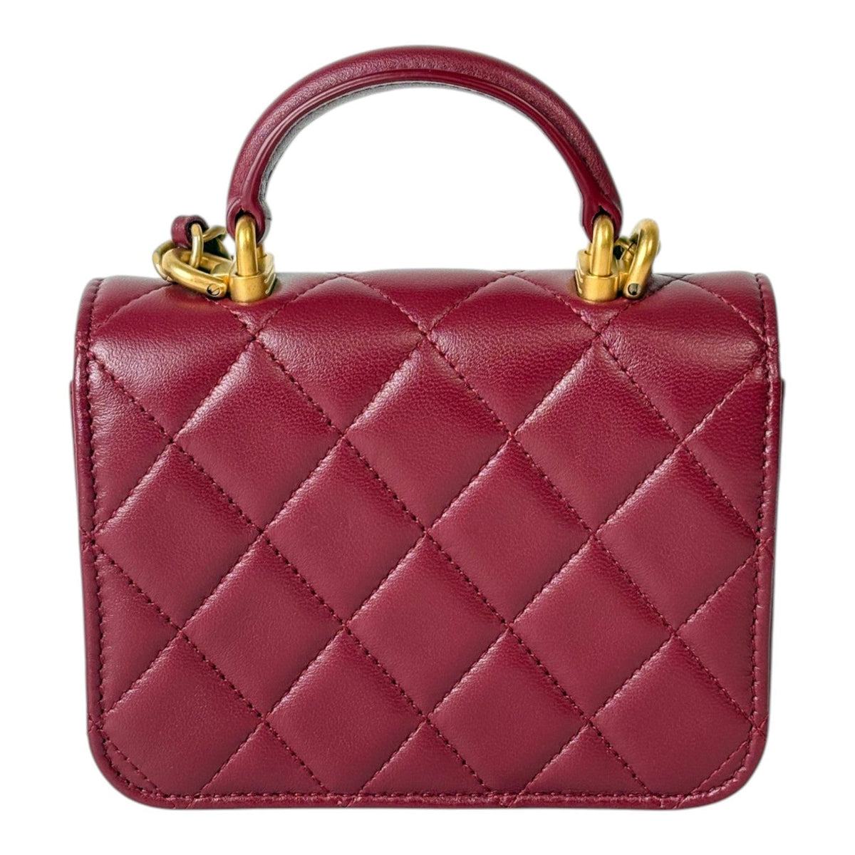Chanel Quilted Lambskin Micro Handle Flap Bag