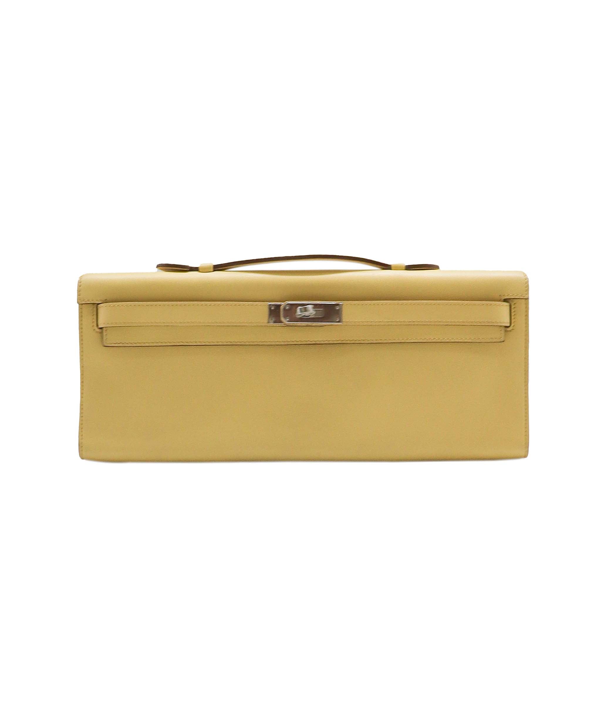 Hermes Kelly Cut Jaune Poussin Swift phw #T DXBS0889