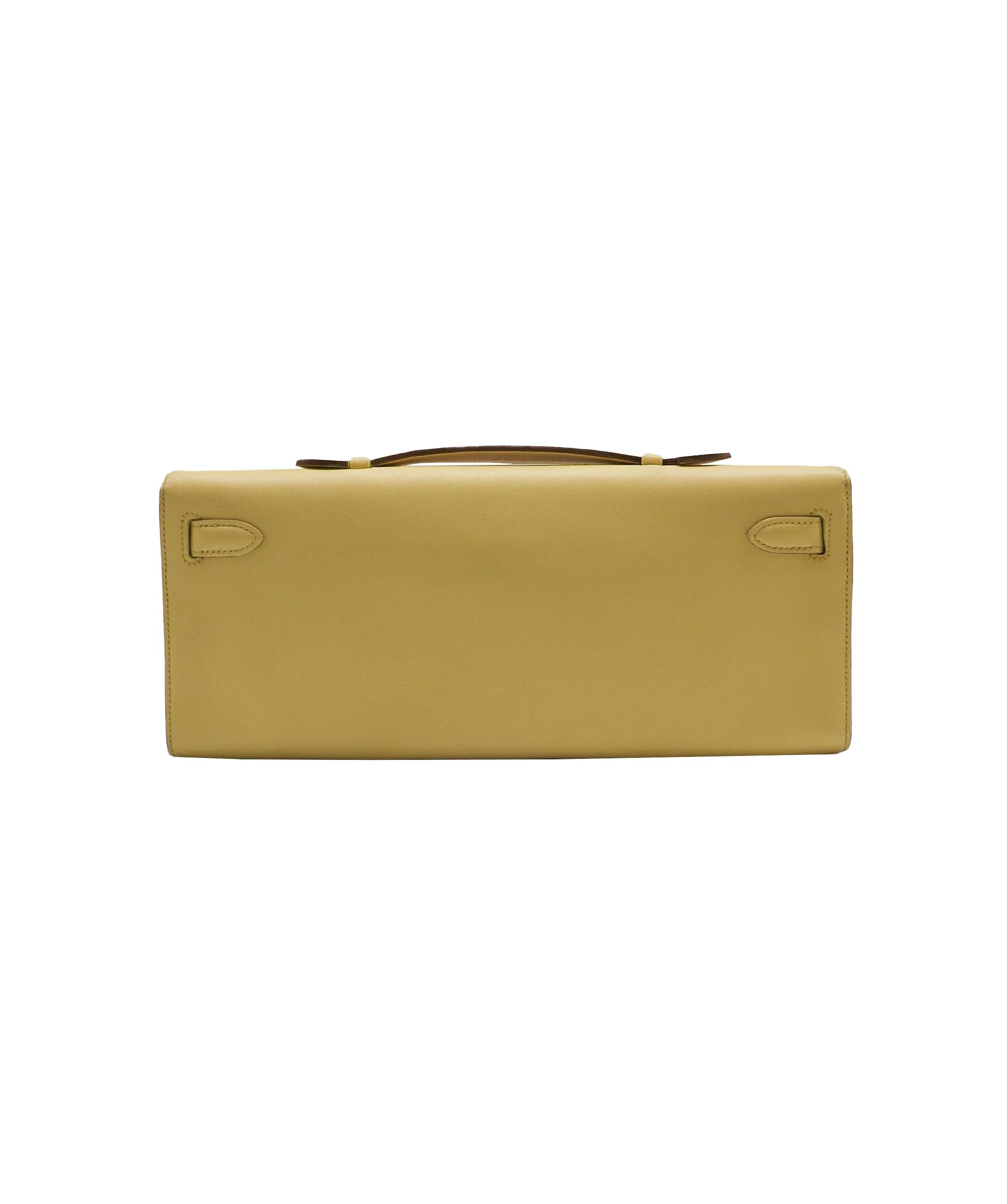 Hermes Kelly Cut Jaune Poussin Swift phw #T DXBS0889