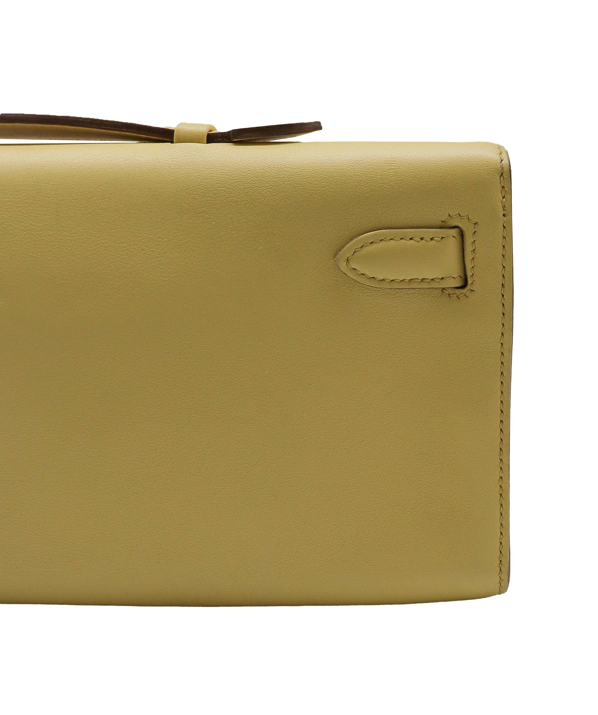 Hermes Kelly Cut Jaune Poussin Swift phw #T DXBS0889