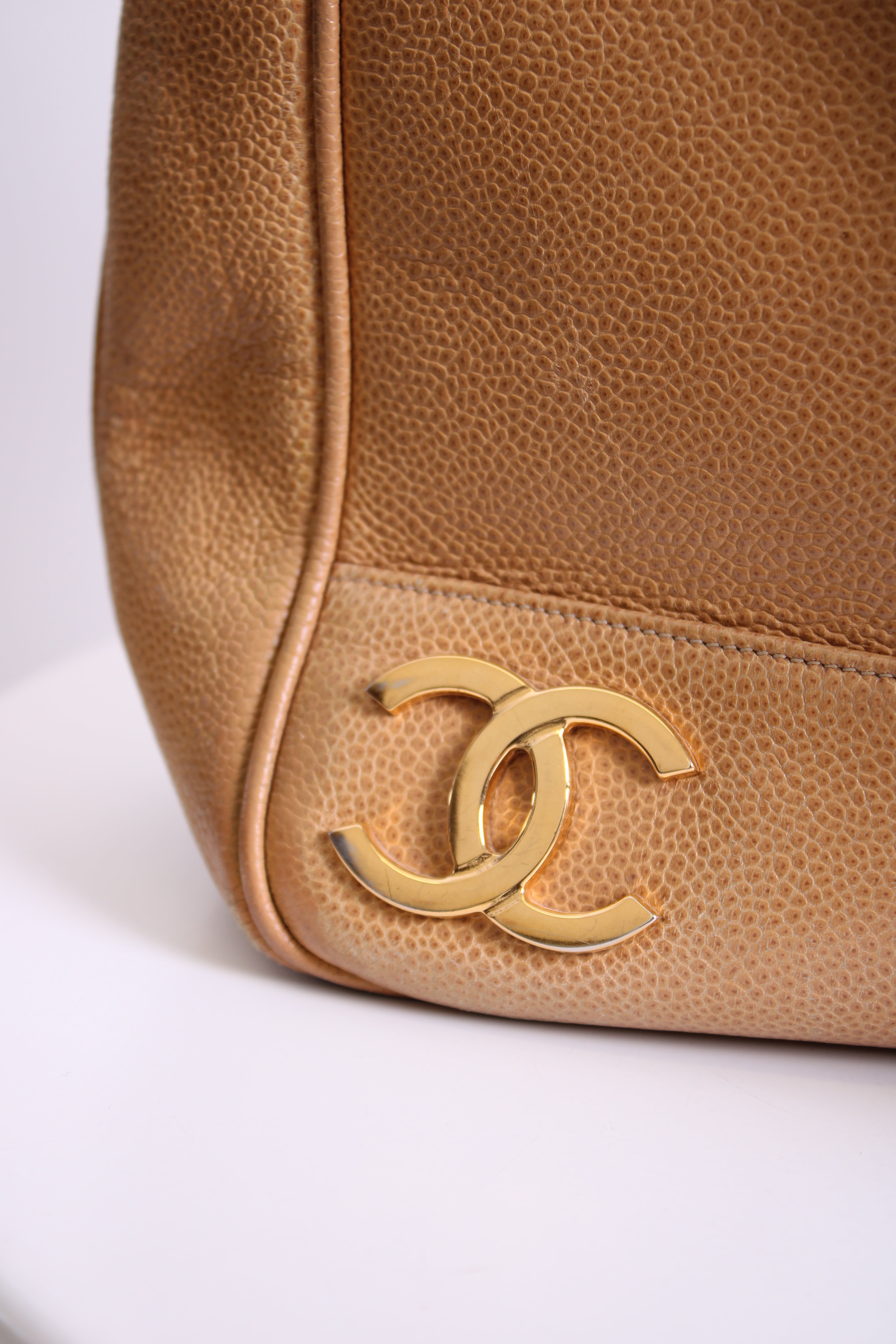 Tan Chanel Triple Coco Ball Chain