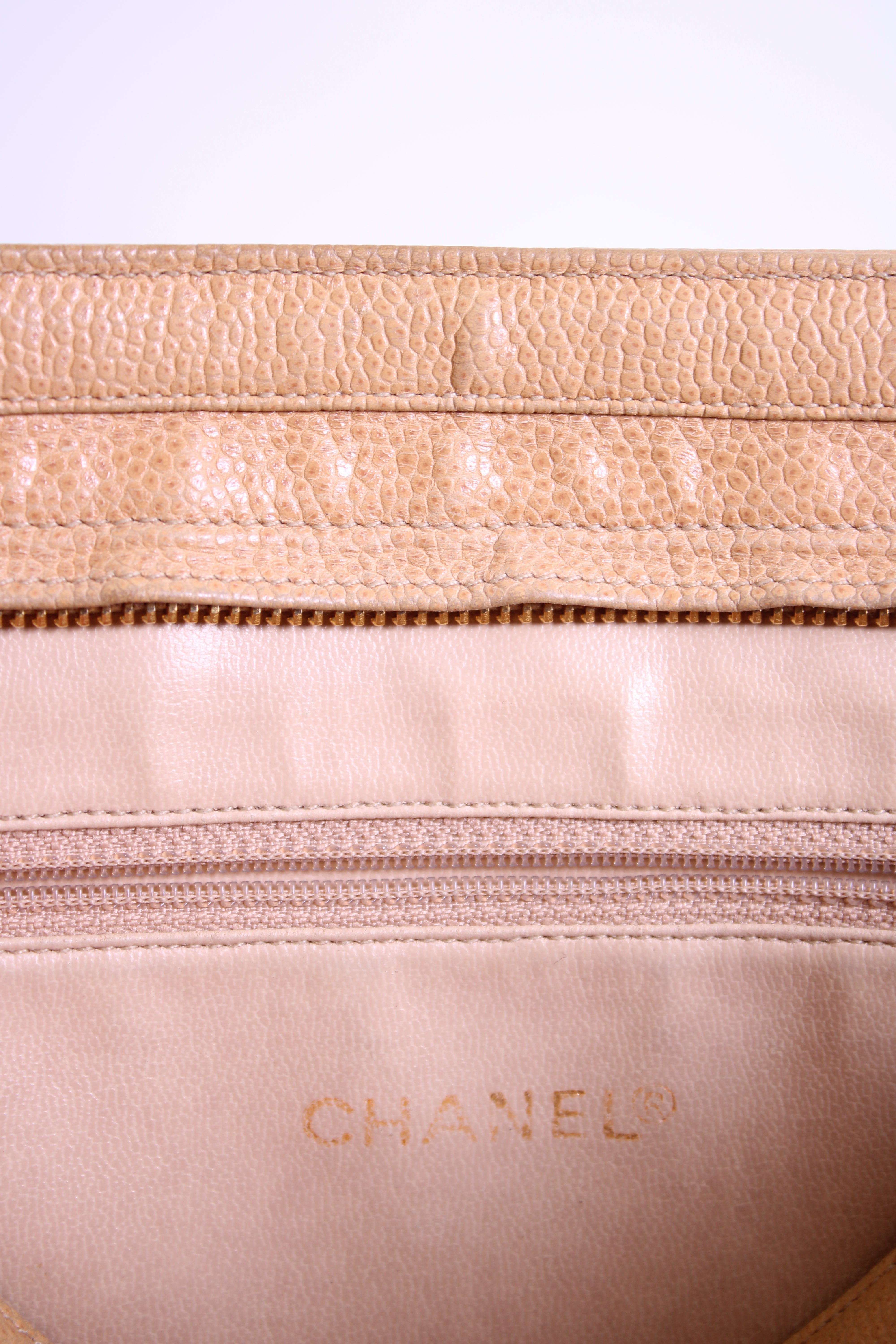 Tan Chanel Triple Coco Ball Chain