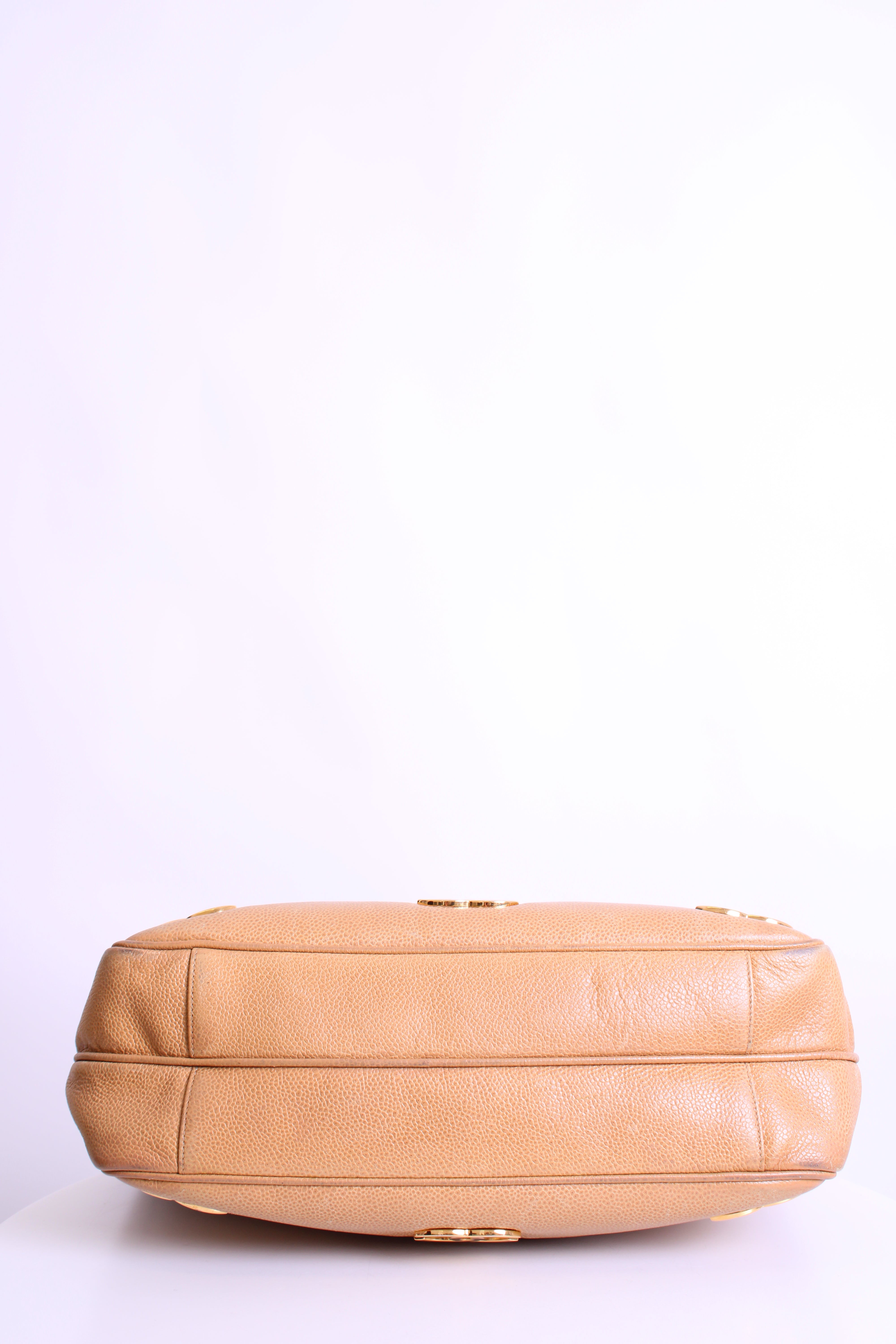 Tan Chanel Triple Coco Ball Chain