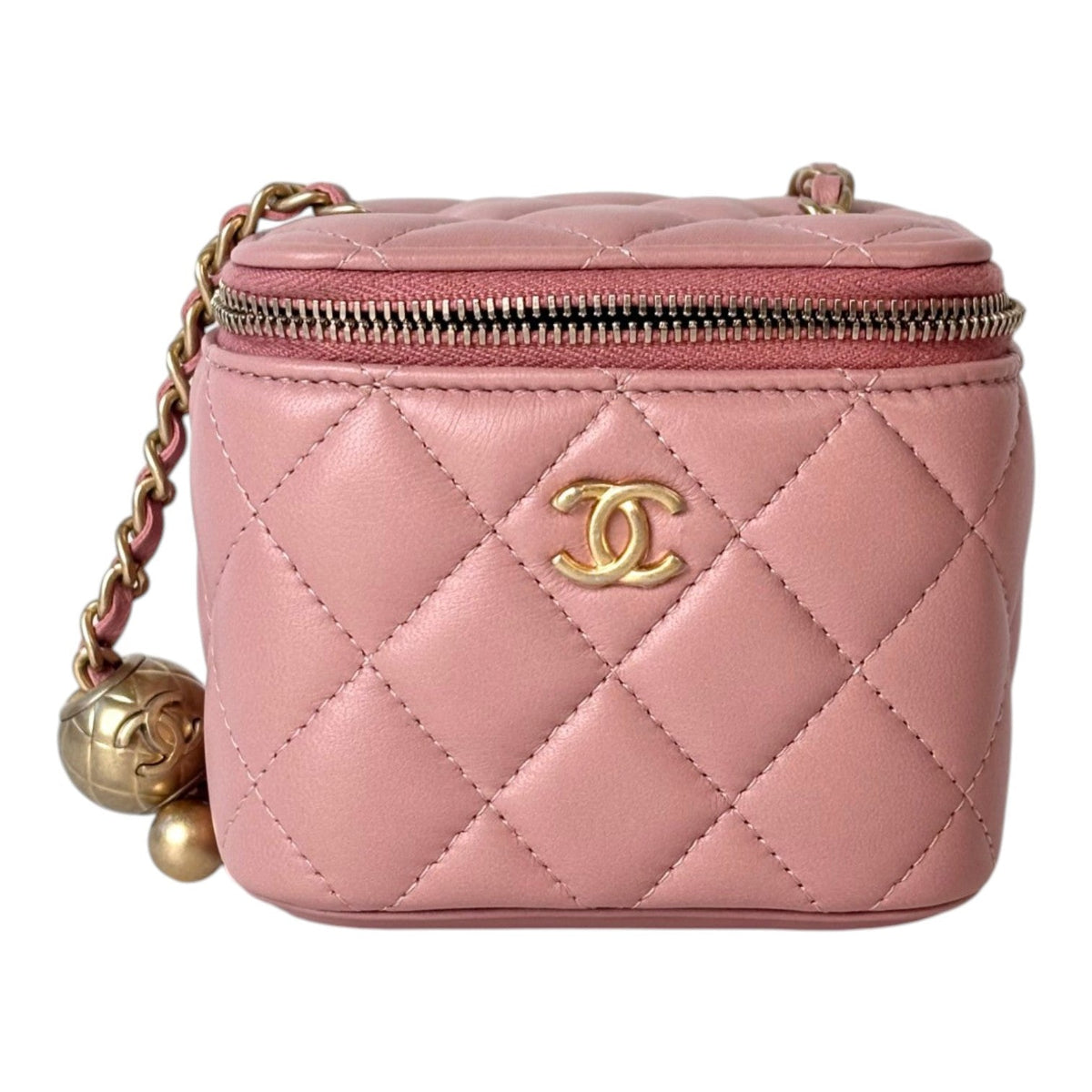 Chanel Mini Pink Quilted Vanity in Lambskin