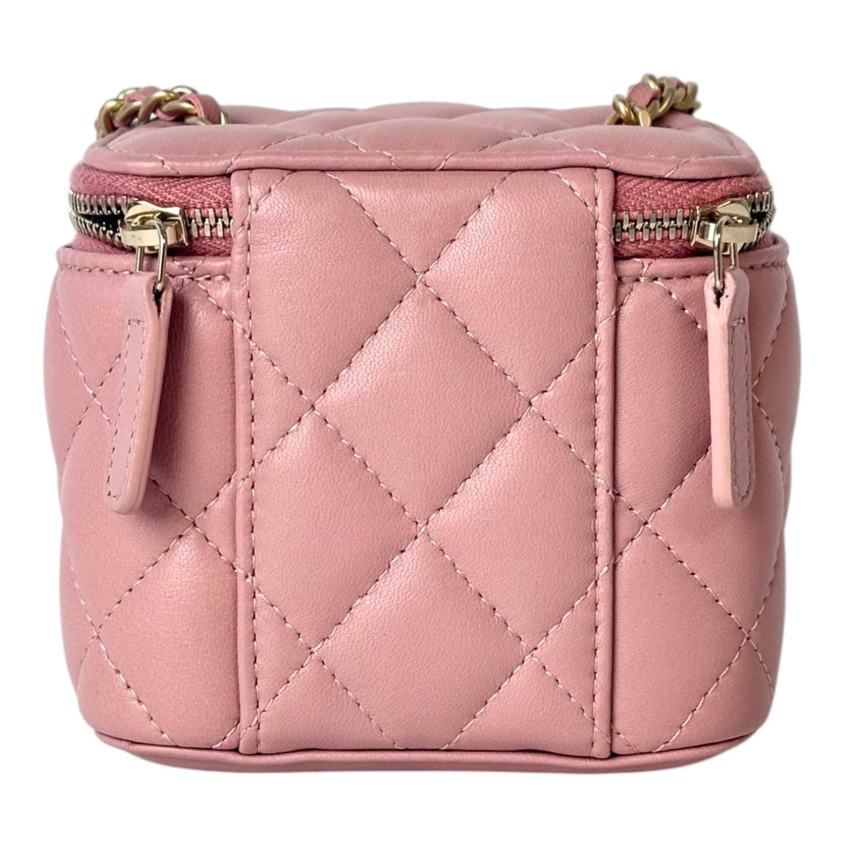 Chanel Mini Pink Quilted Vanity in Lambskin