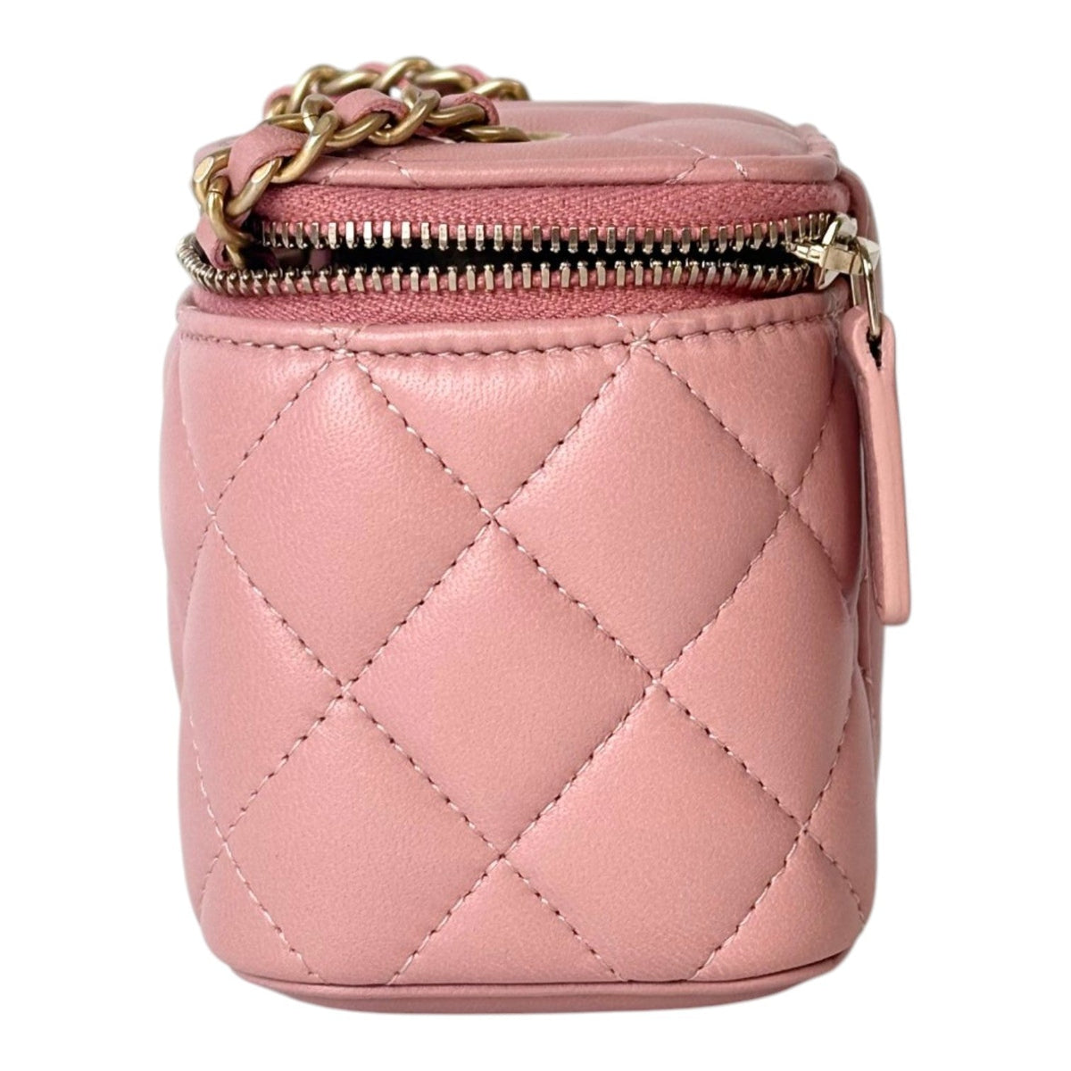 Chanel Mini Pink Quilted Vanity in Lambskin