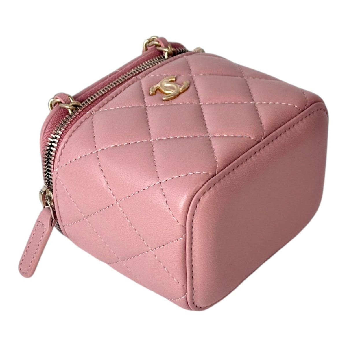 Chanel Mini Pink Quilted Vanity in Lambskin