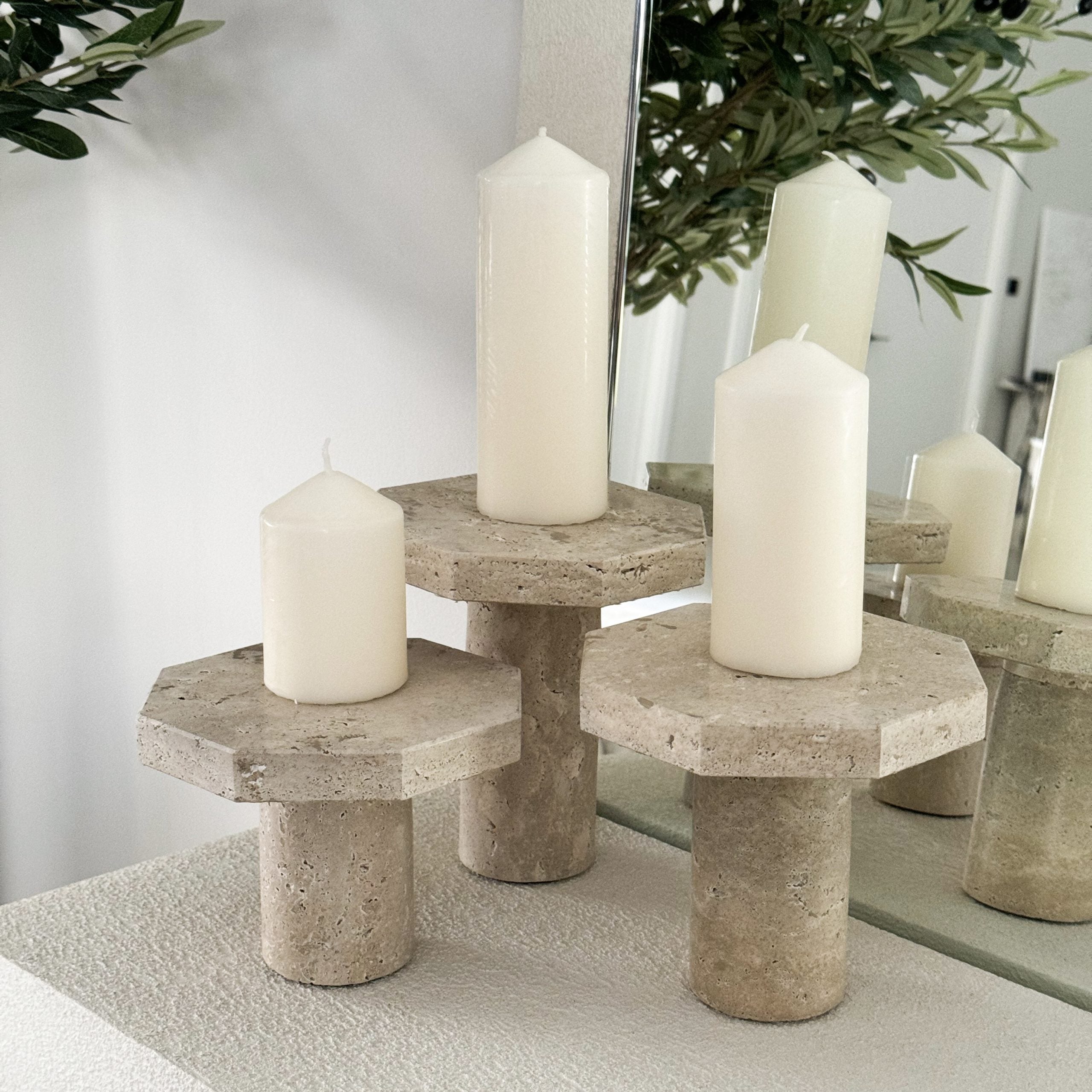 Travertine Pillar ( Set of 3 ) ASC5410