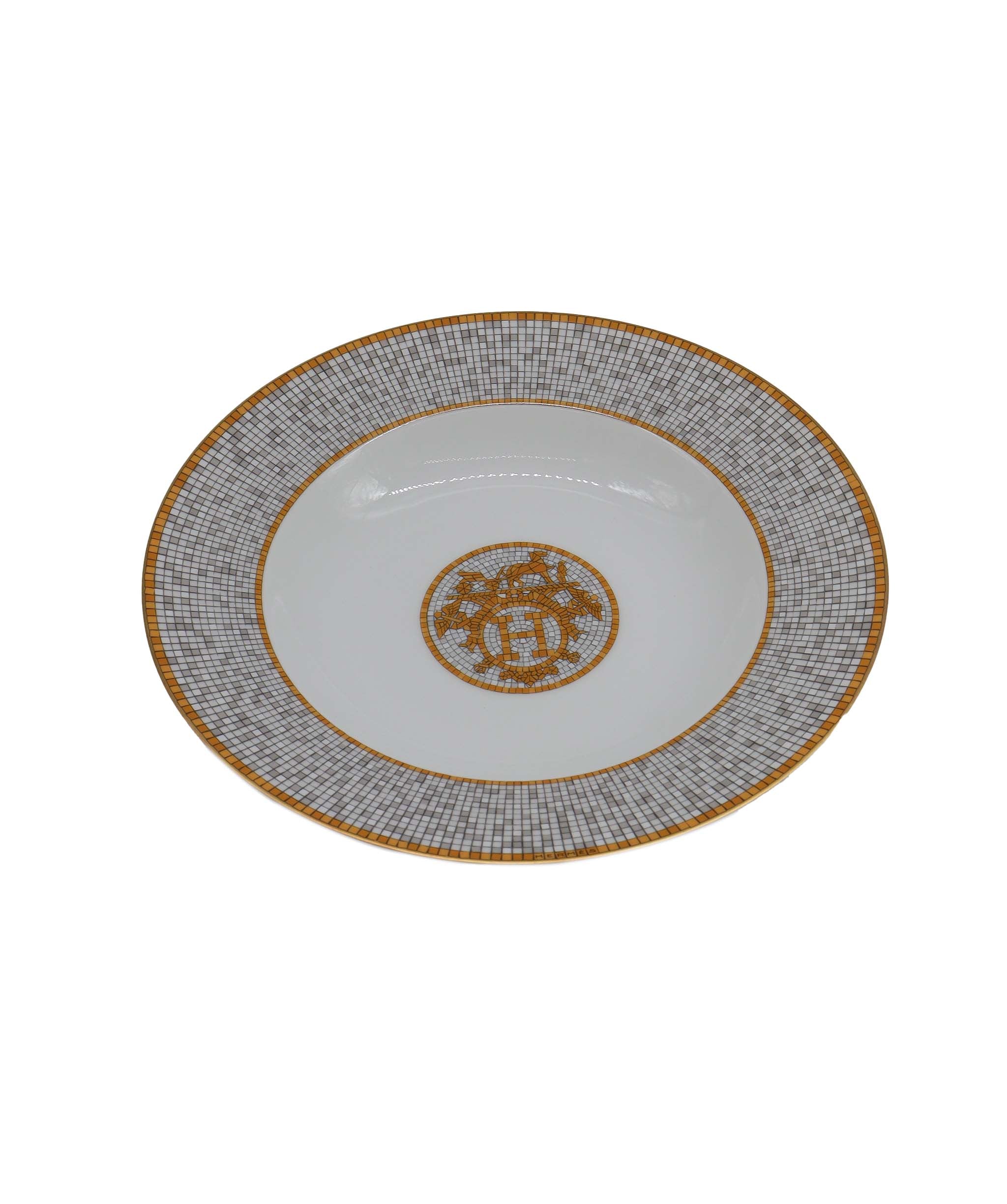 Hermes Mosaique Au Gold Soup Plate DXBS0735